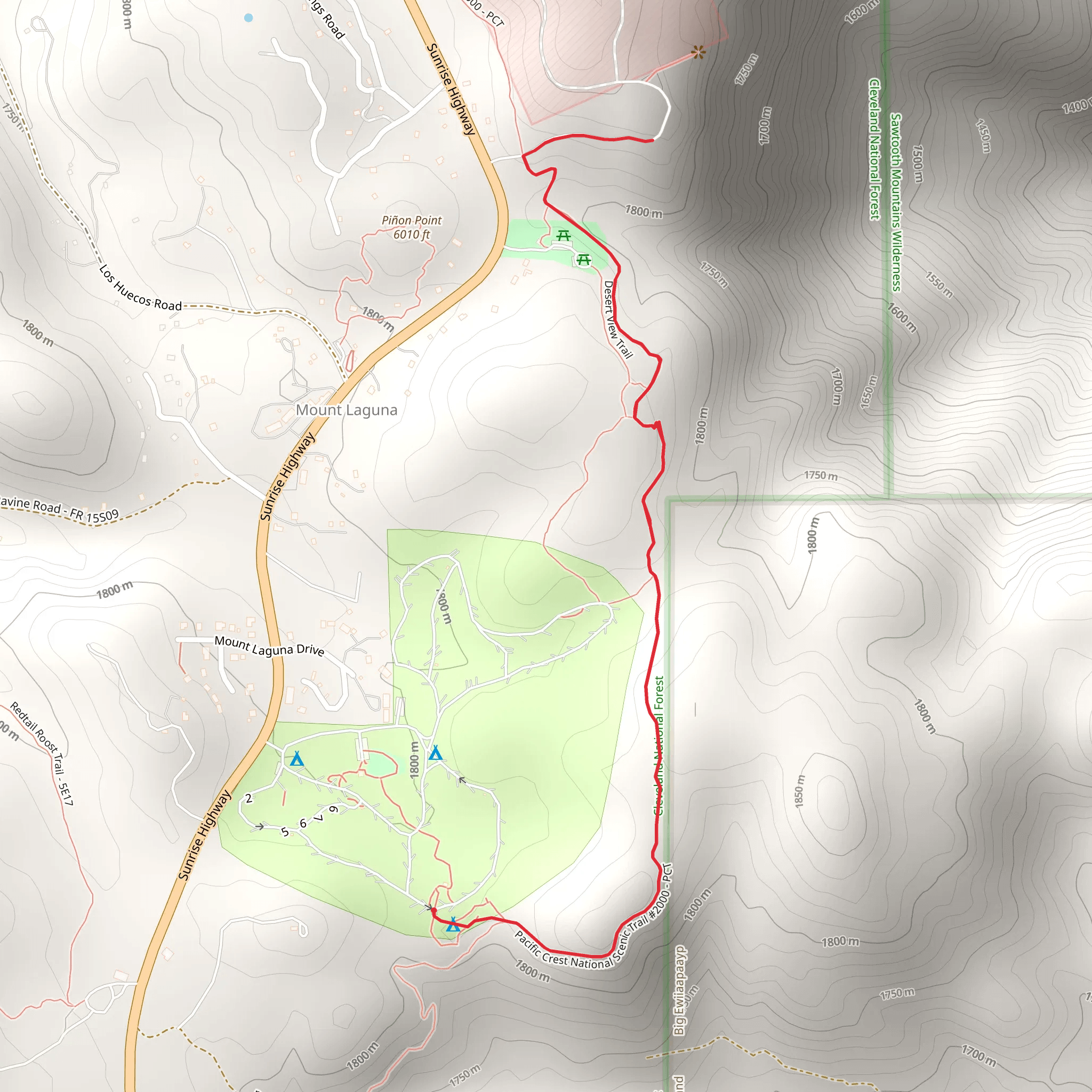 Pacific Crest Trail - Burnt Rancheria Campground mobile static map