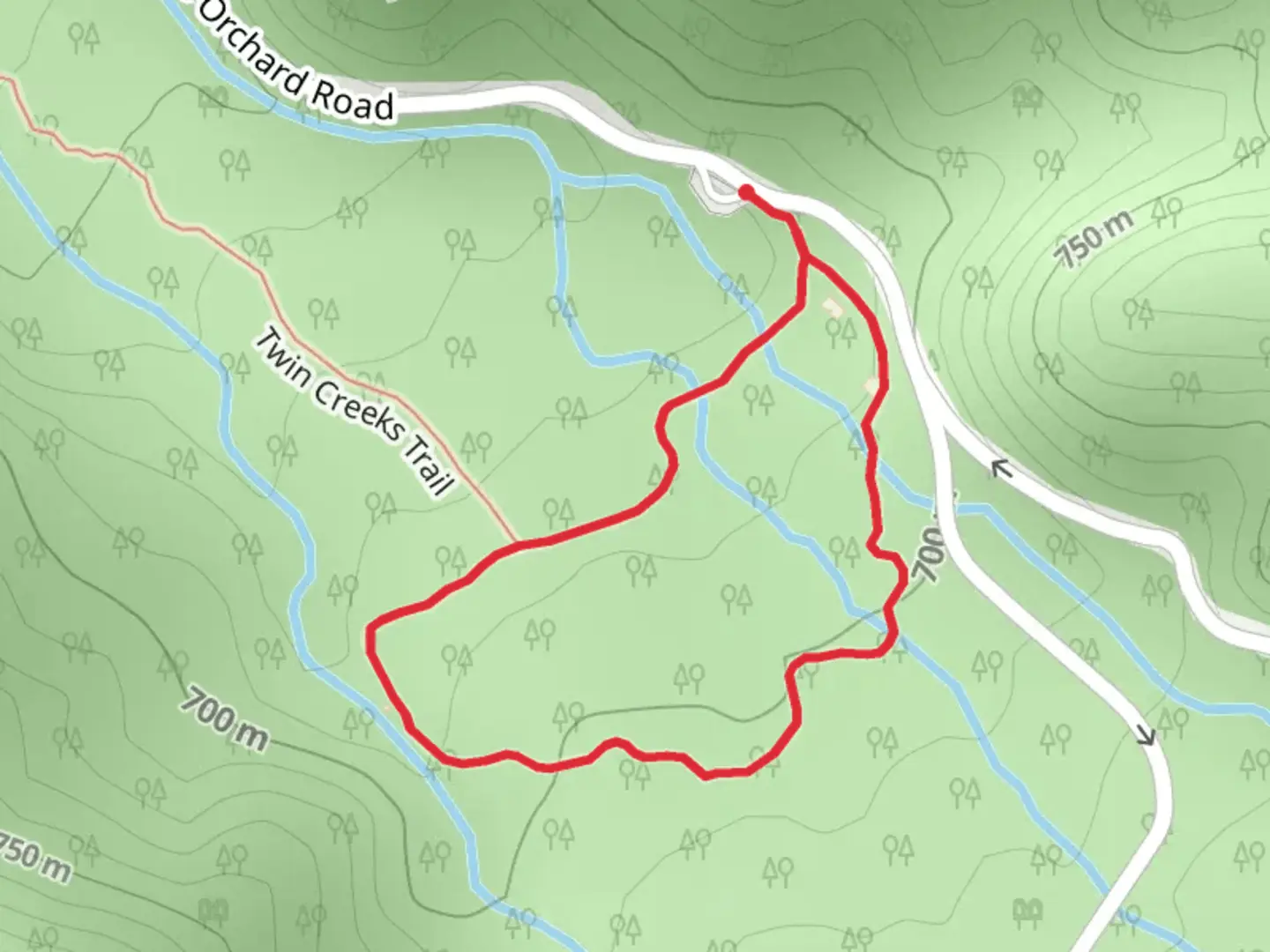 An image depicting the trail Noah 'Bud' Ogle Place Nature Loop Trail and its surrounding area.