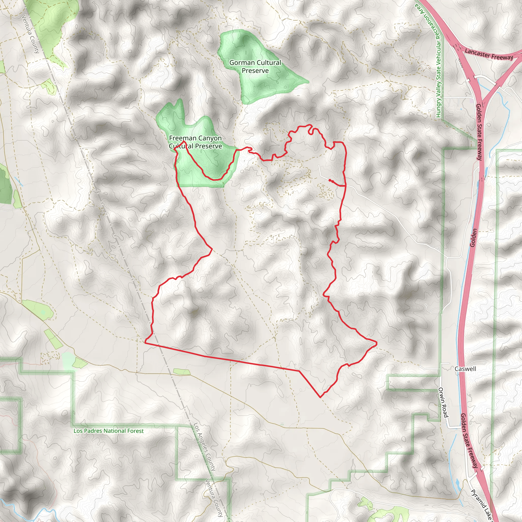 Freeman Canyon Cultural Preserve Loop mobile static map