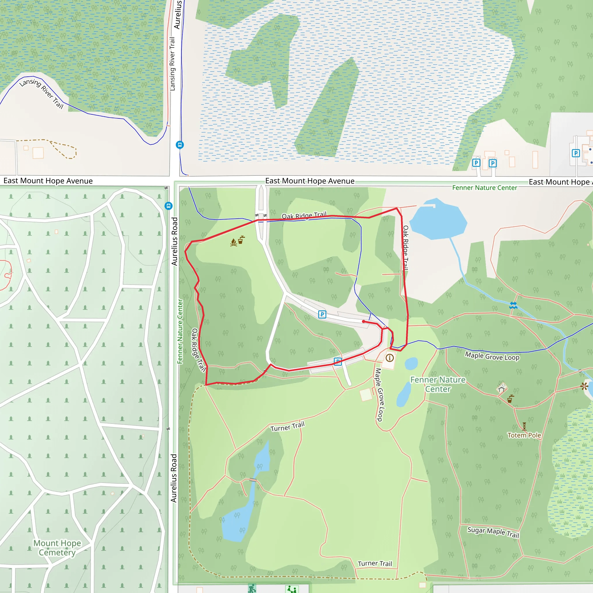 Oak Ridge Loop Trail mobile static map