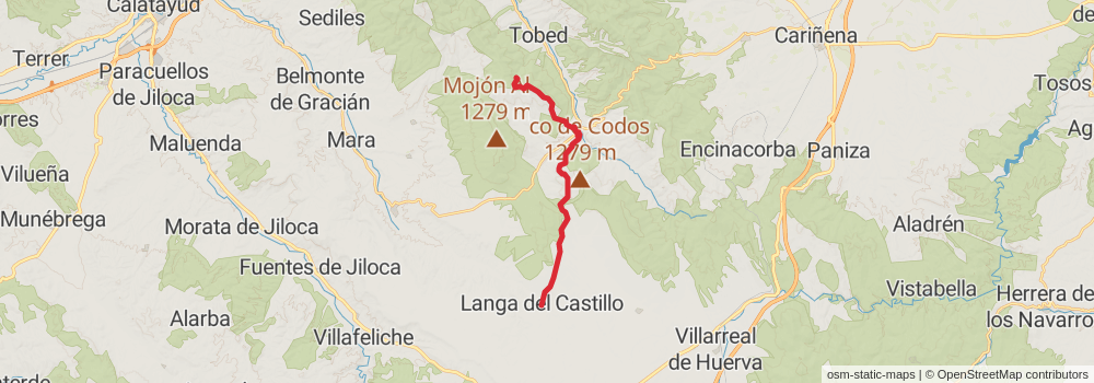 GR 90 Sendero Ibérico Zaragozano stage 8 Map