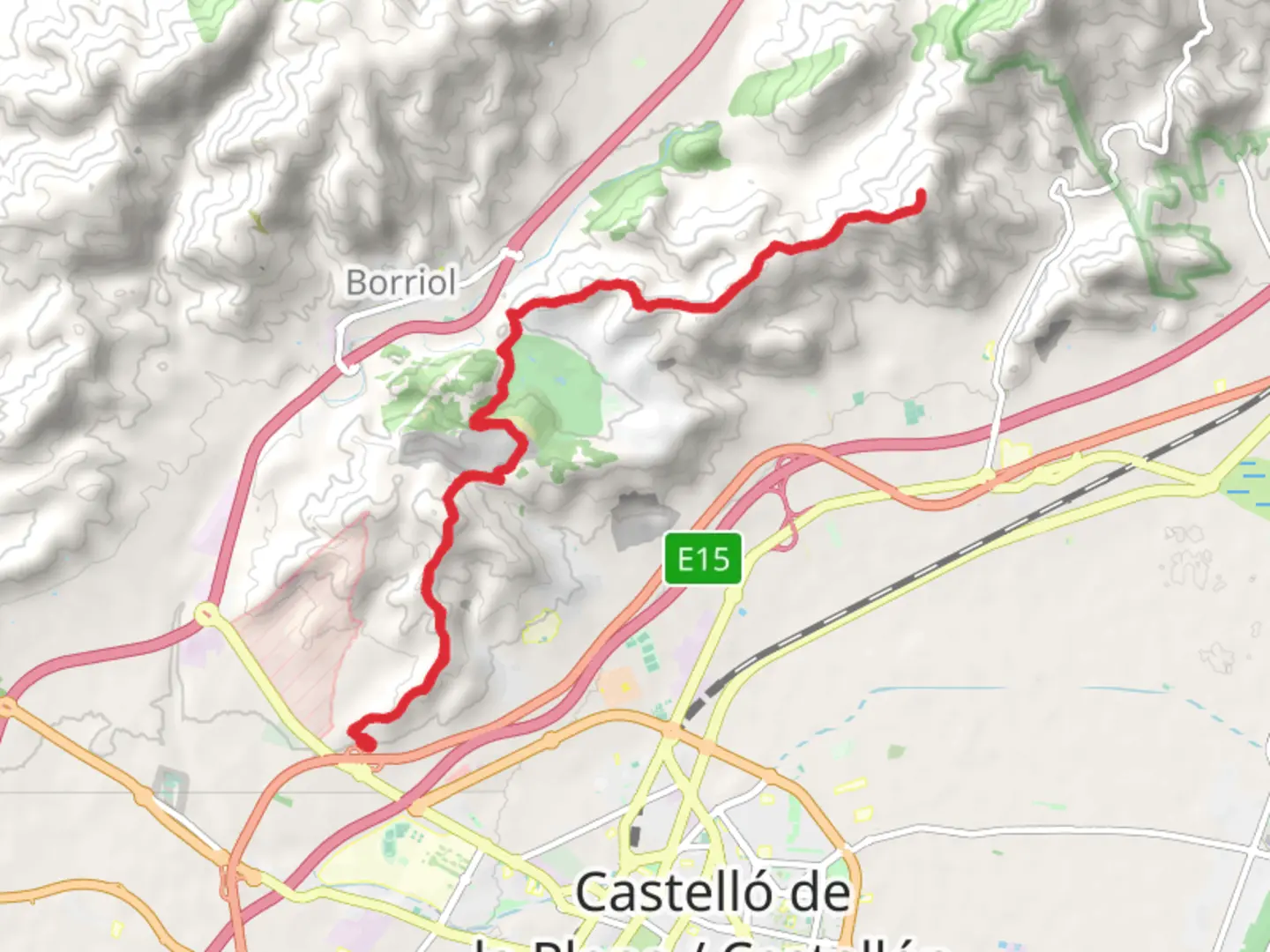 An image depicting the trail Sender dels Tossals de Castello PR CV 448 and its surrounding area.