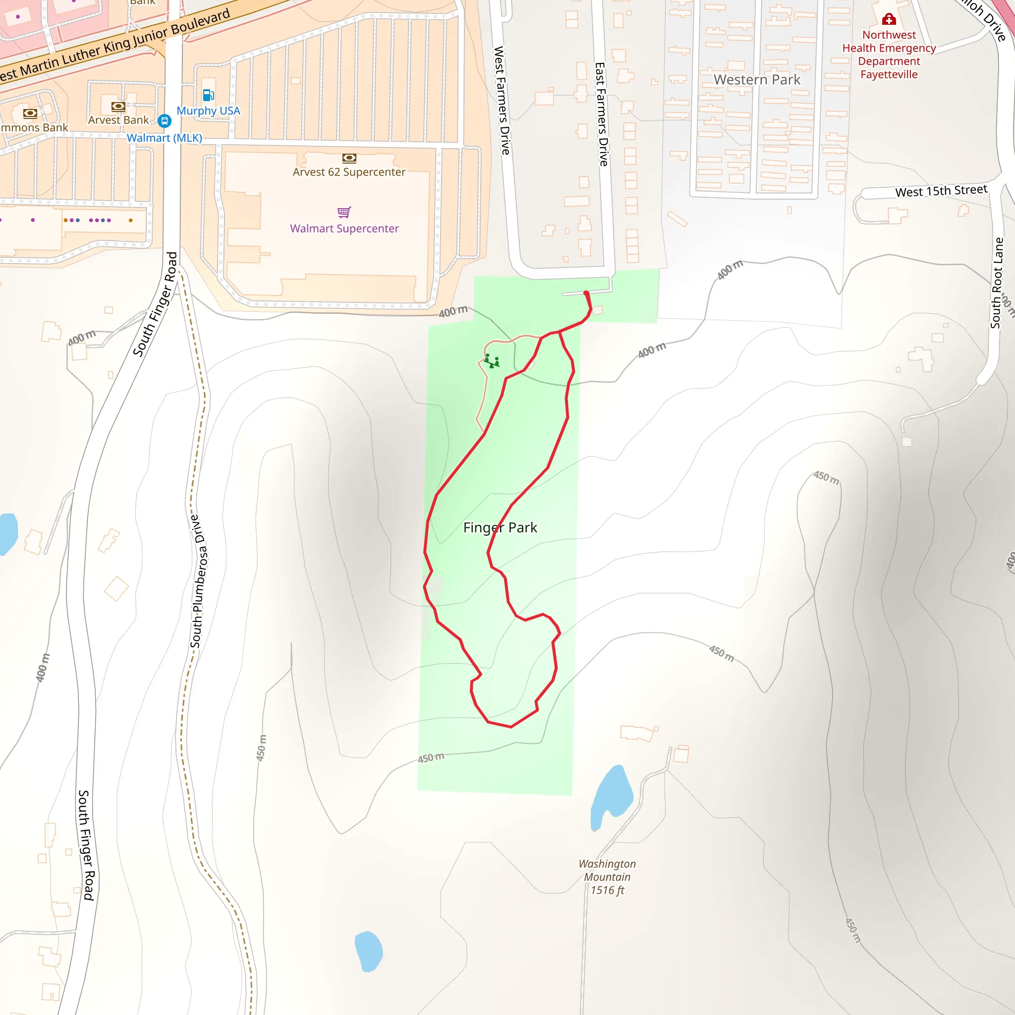 Finger Park Loop mobile static map