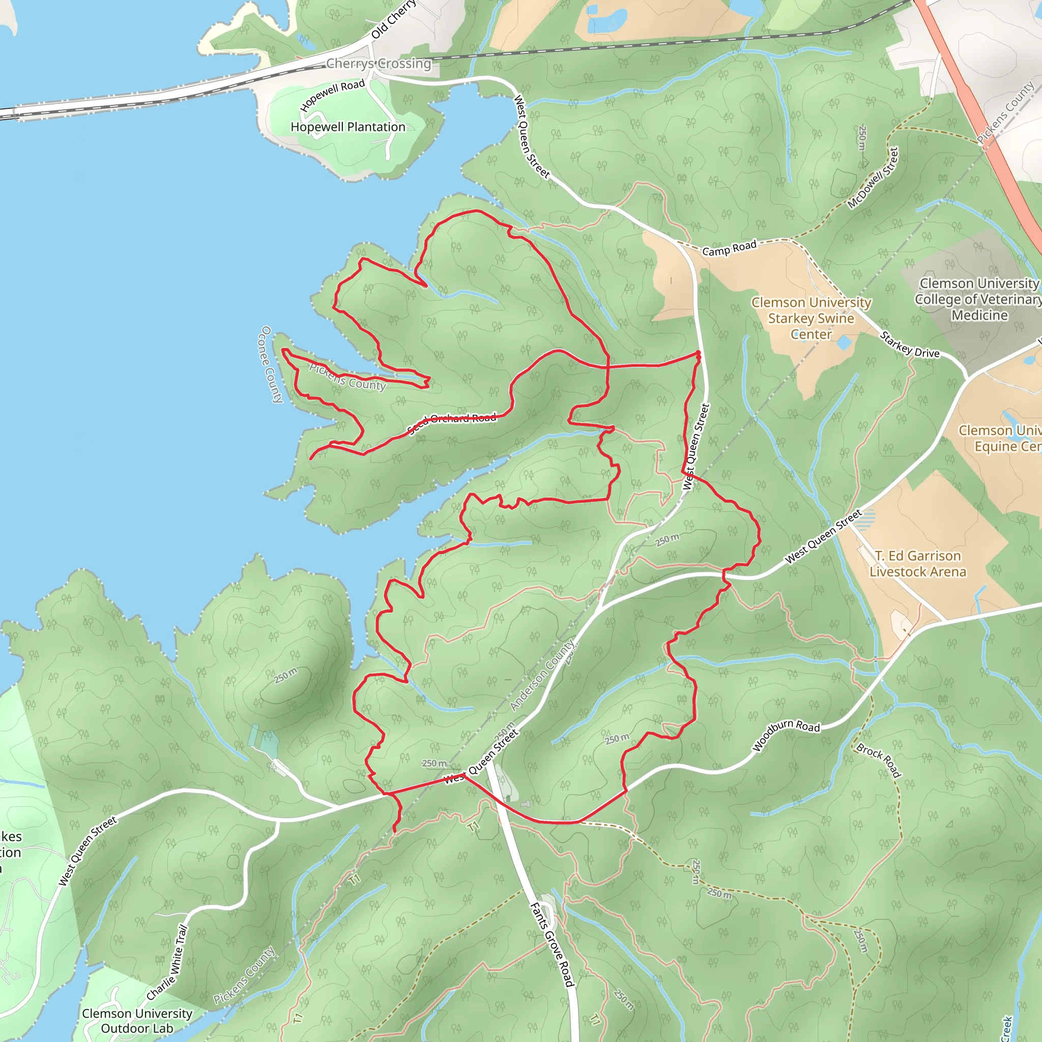 Loop around Pickens Bend from Seed Orchard Road mobile static map