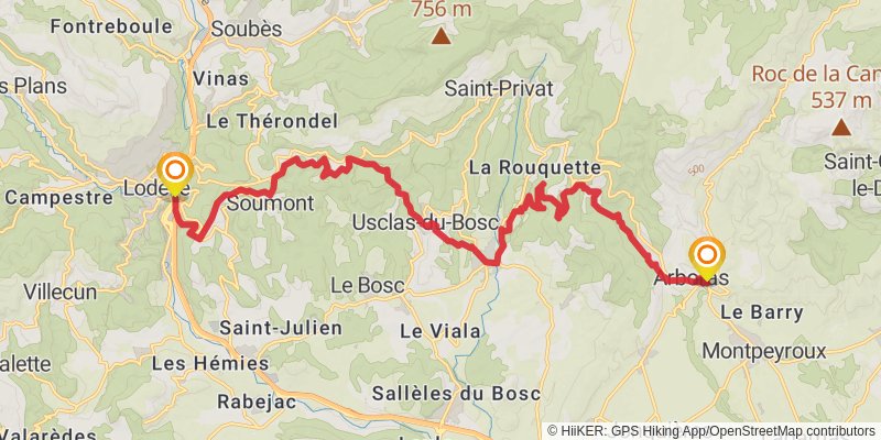 Camino Menton-Candanchu via Arles stage 30 Map