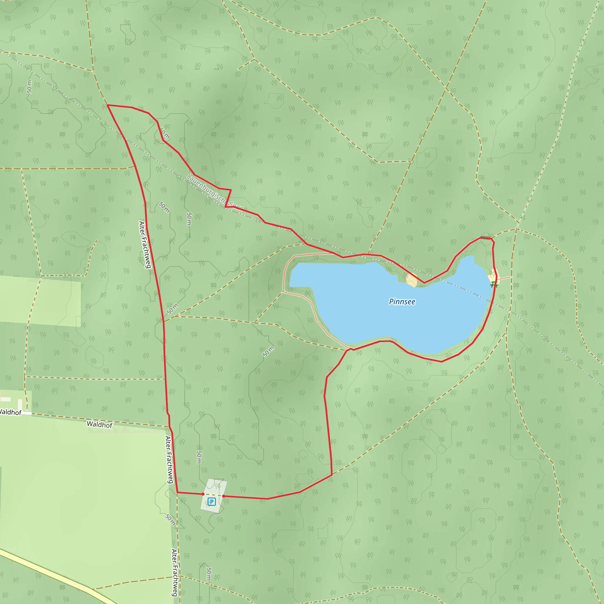 Pinnsee and Alter Frachtweg Loop mobile static map
