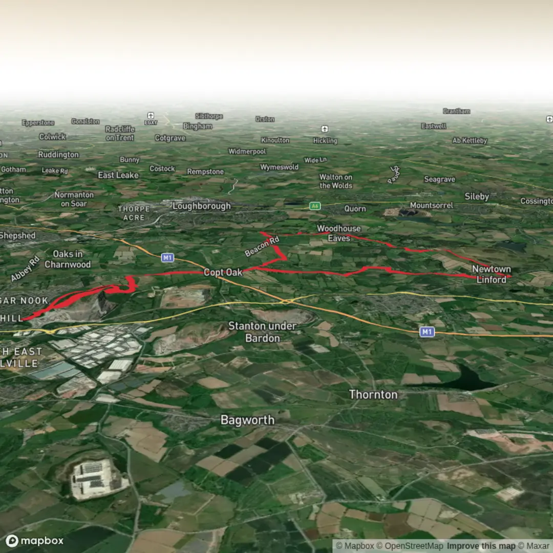 An image depicting the trail Leicestershire 3 Peaks and its surrounding area.