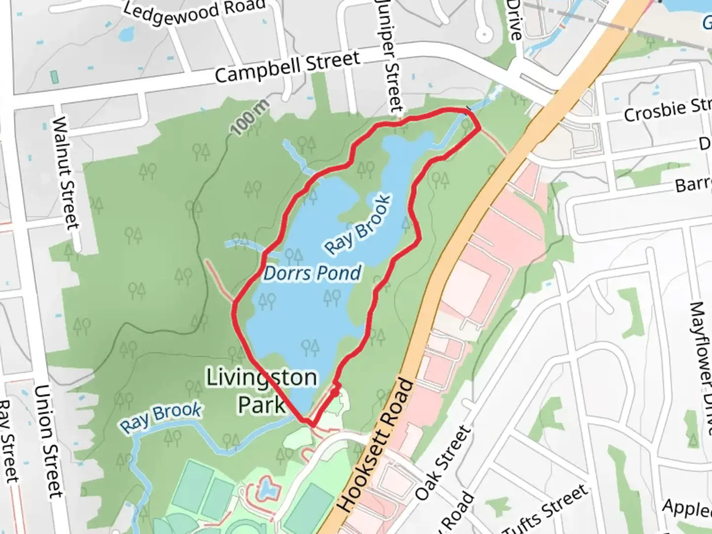 An image depicting the trail Dorrs Pond Loop Trail and its surrounding area.