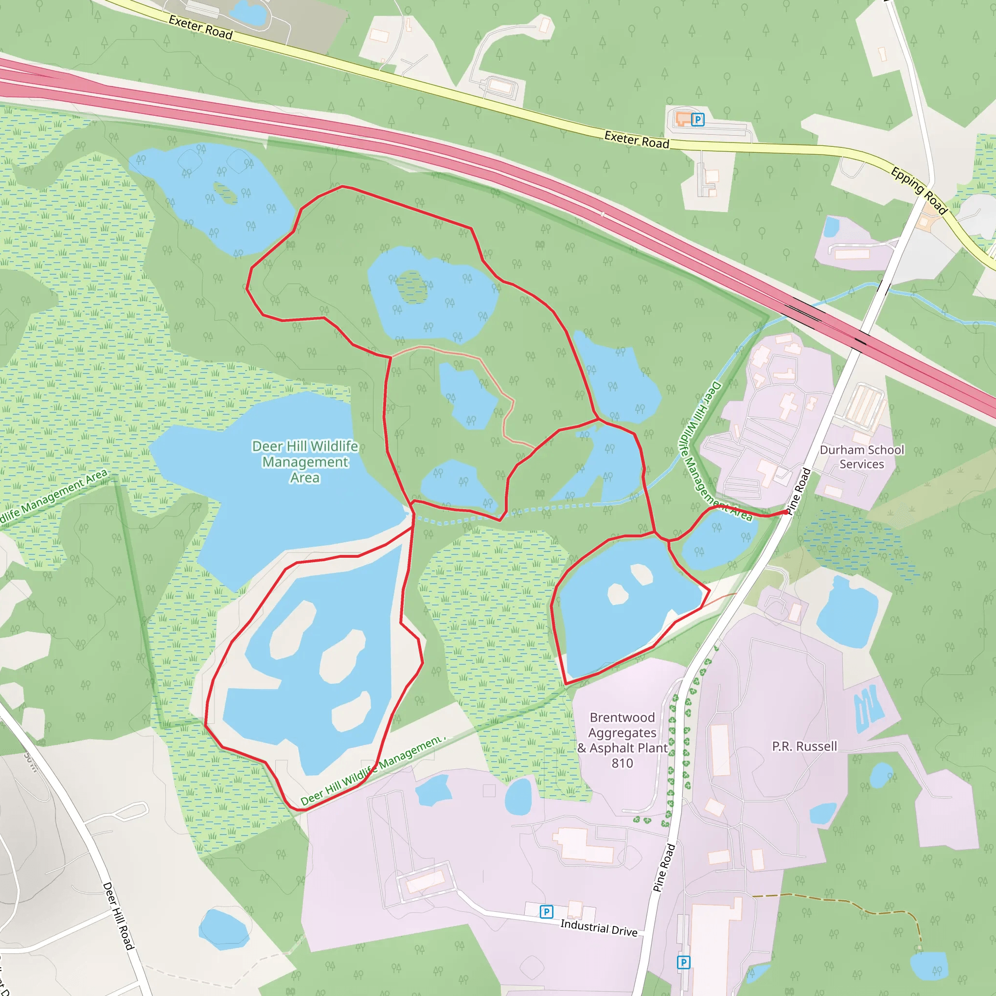 Lamprey River and Tucker Loop Trail mobile static map