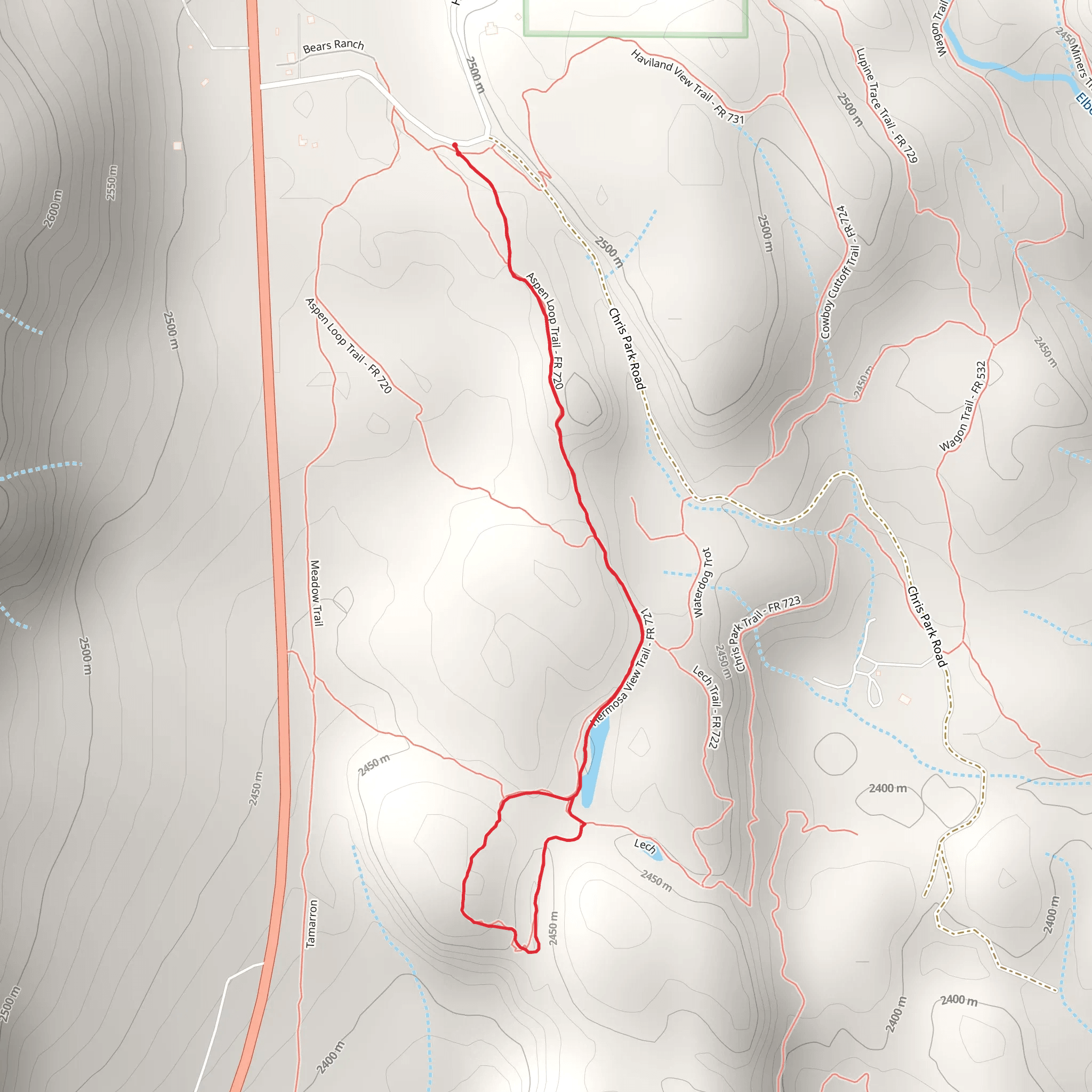 Hermosa View Trail mobile static map