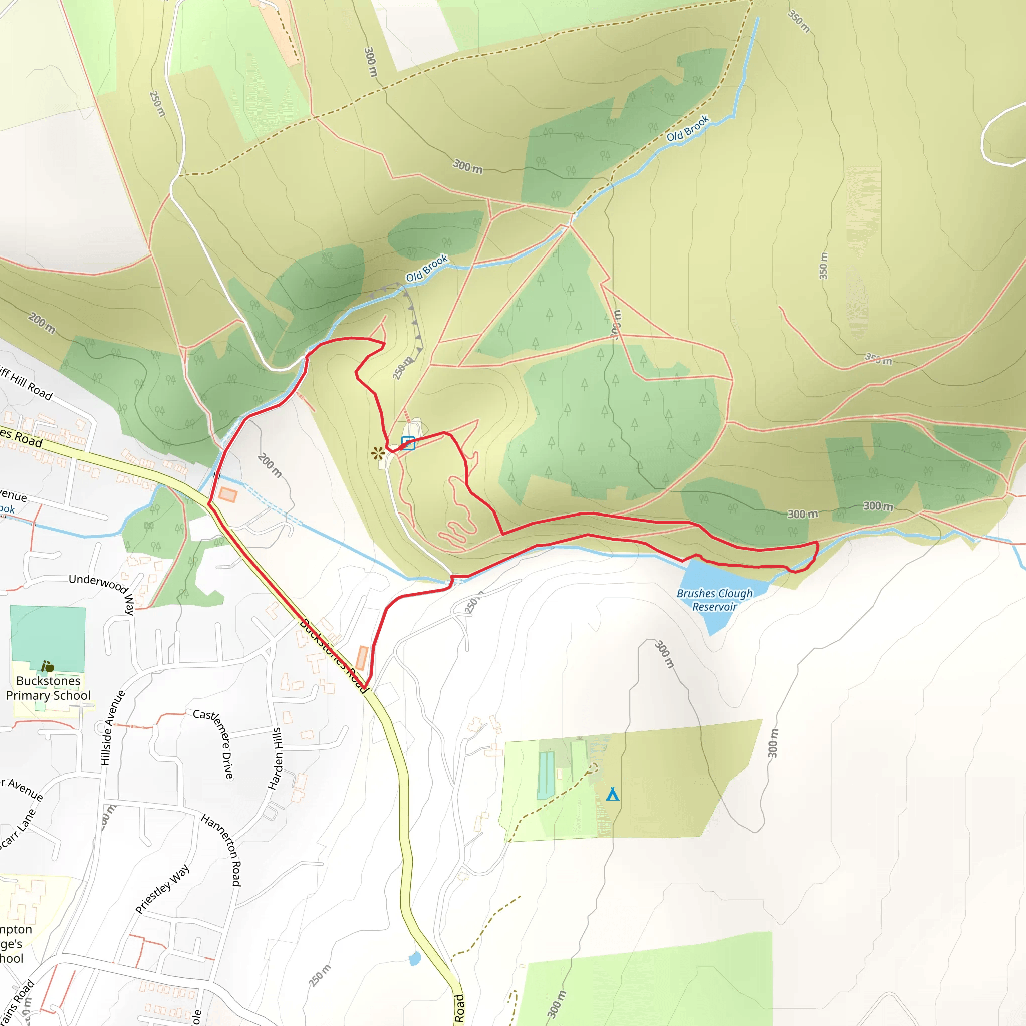 Crompton Moor Loop mobile static map