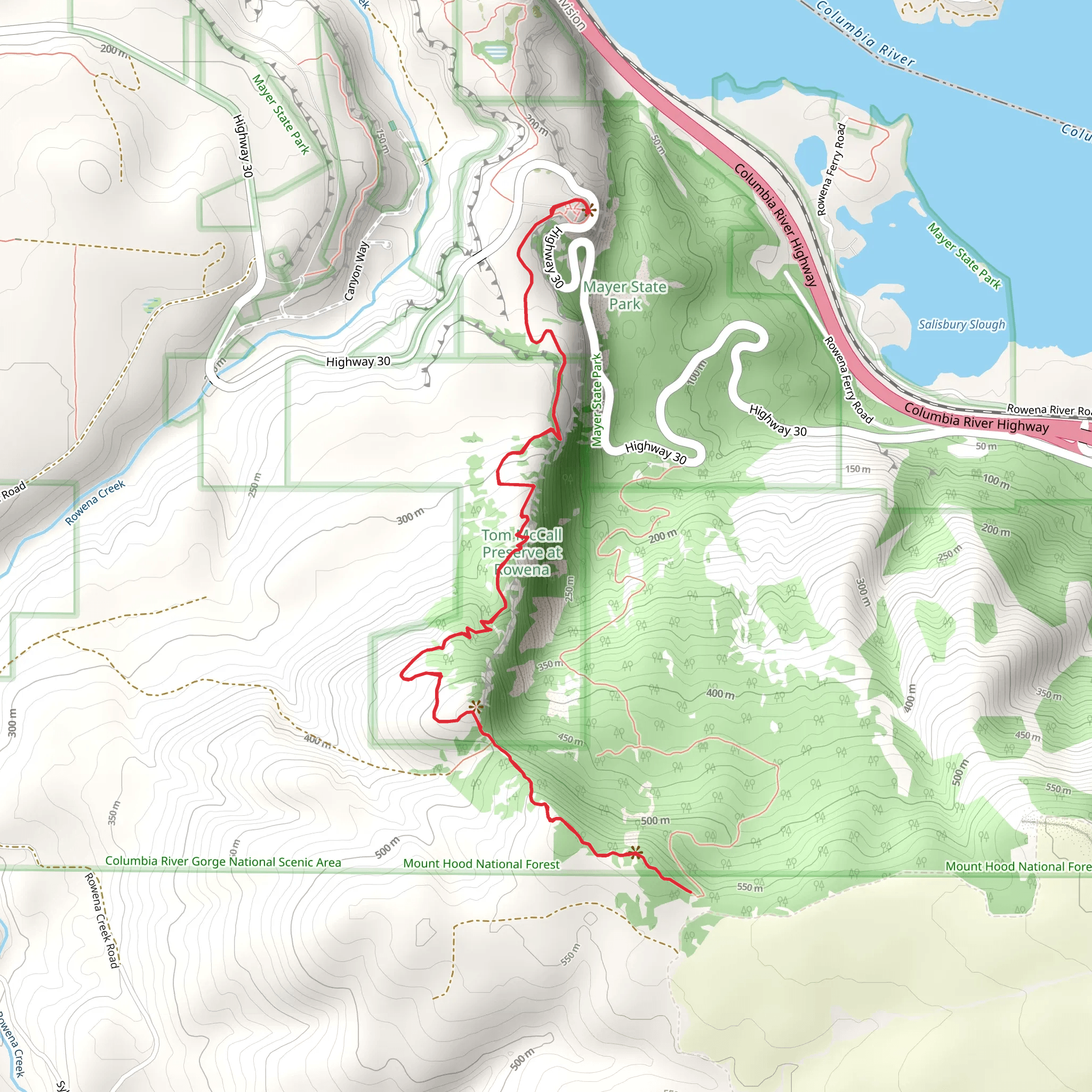 Tom McCall Point Trail mobile static map