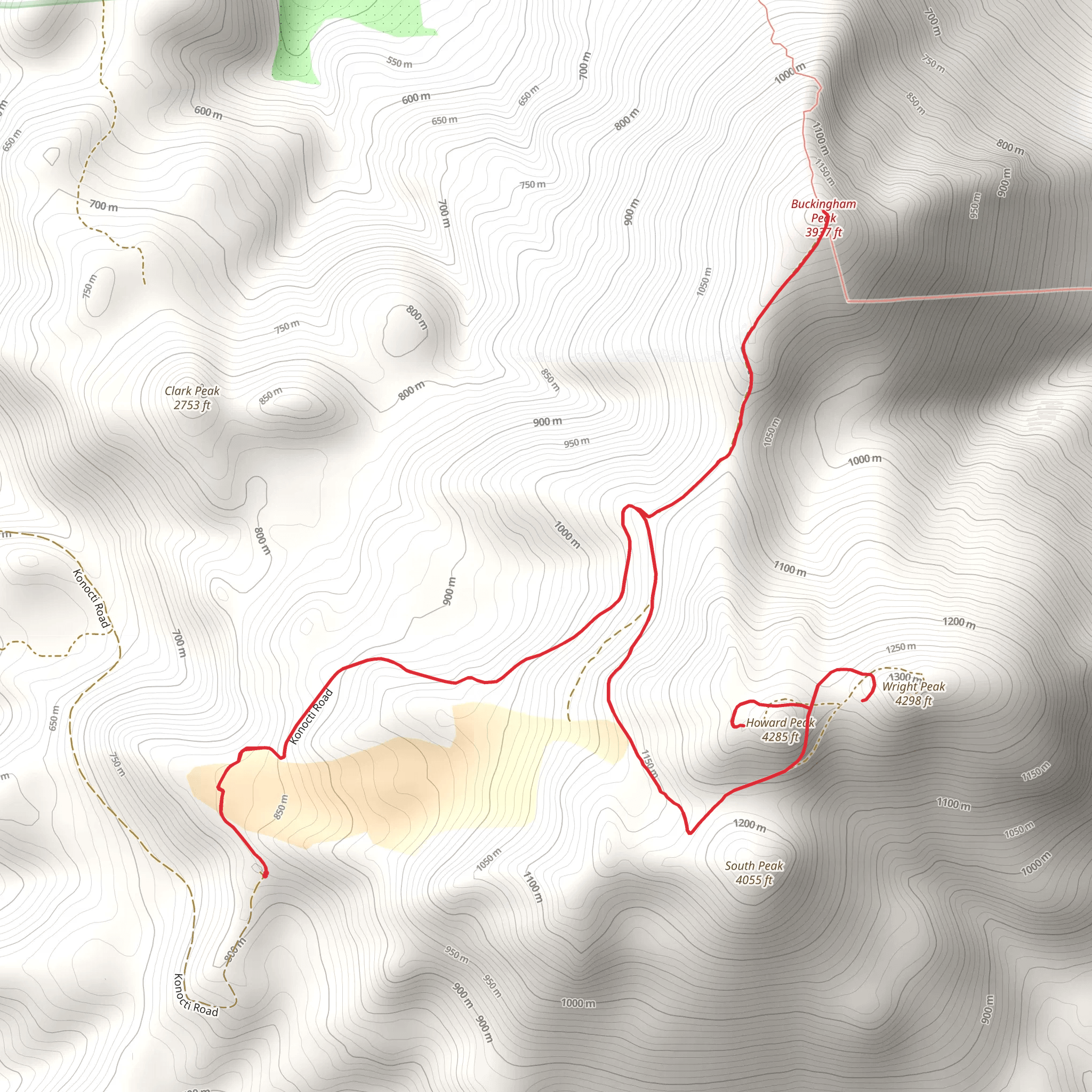 Buckingham Peak, Howard and Wright Peak Walk mobile static map
