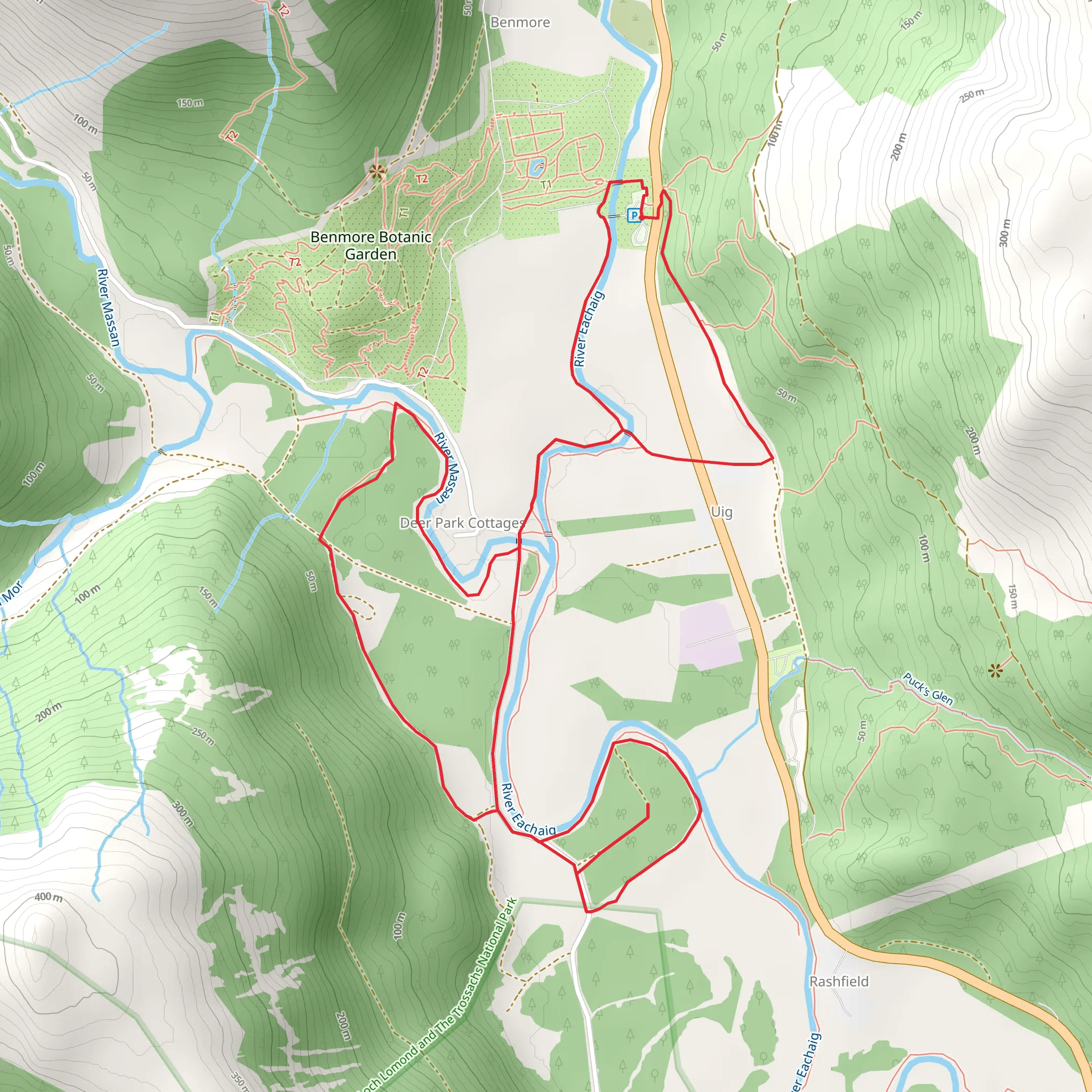 River Eachaig and Massan Circuit mobile static map
