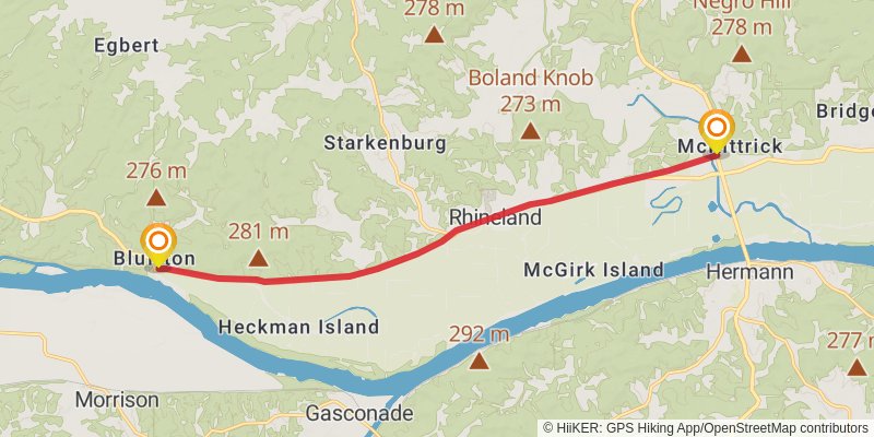 American Discovery Trail - Missouri stage 7 Map
