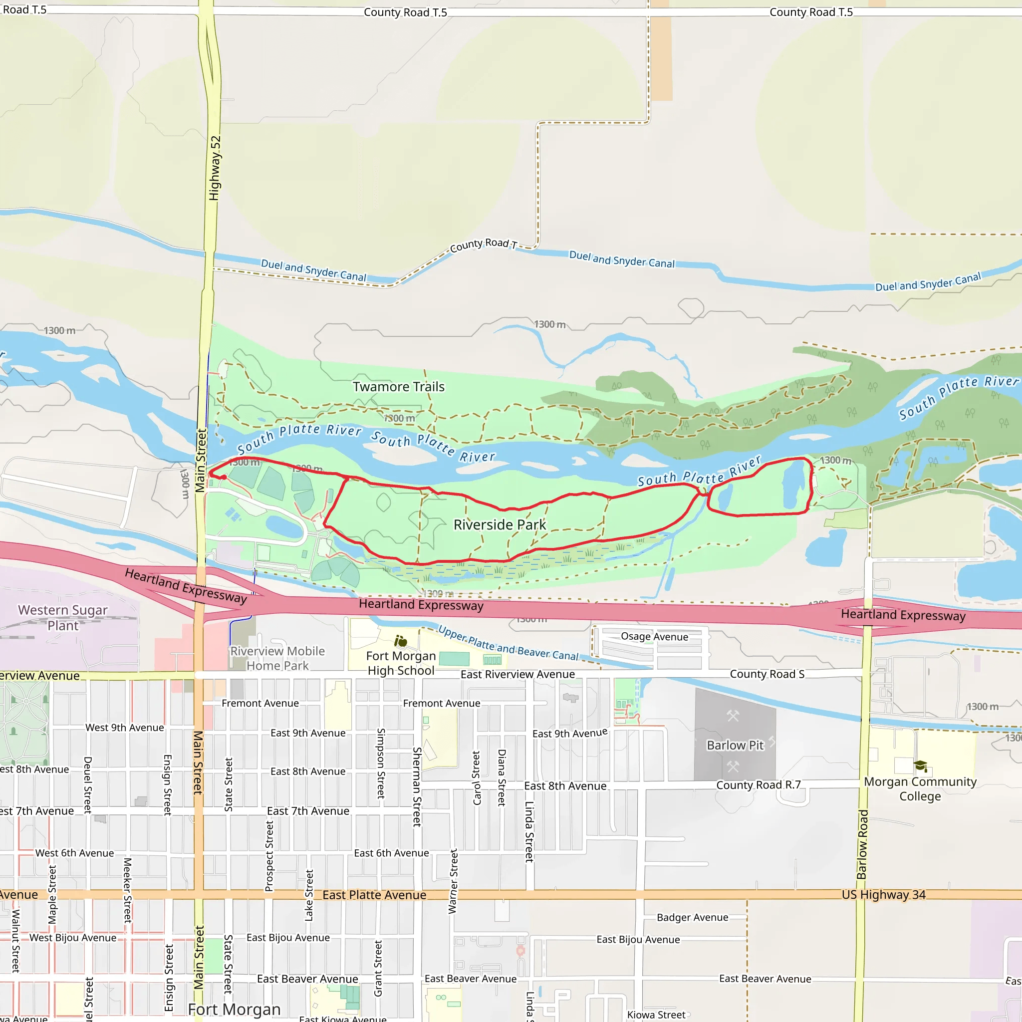 Riverside Park Loop mobile static map