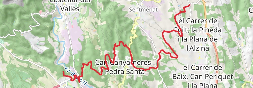 GR 97 - From Tordera to Llobregat stage 4 Map