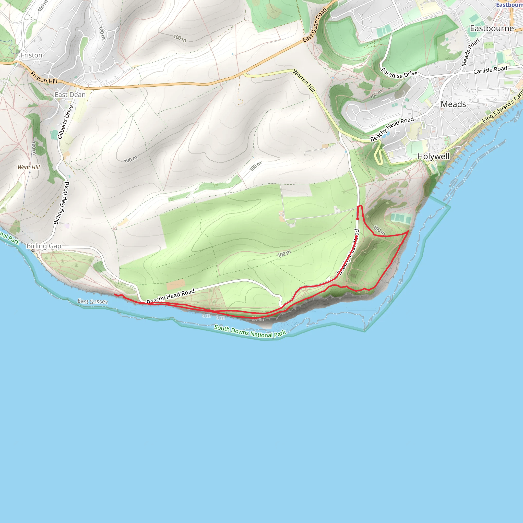 Cow Gap and Belle Tout Lighthouse Loop mobile static map