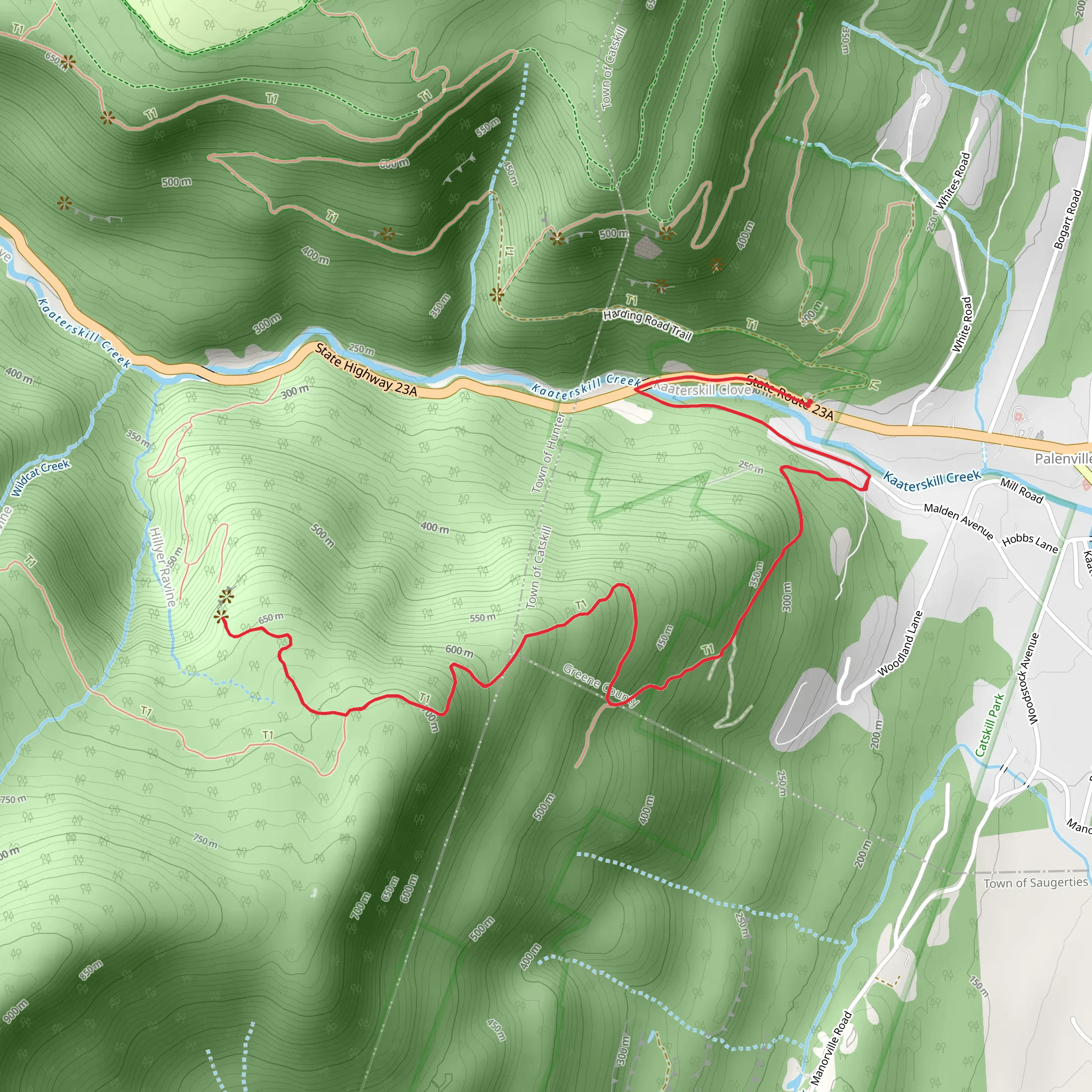Poets Ledge Trail mobile static map