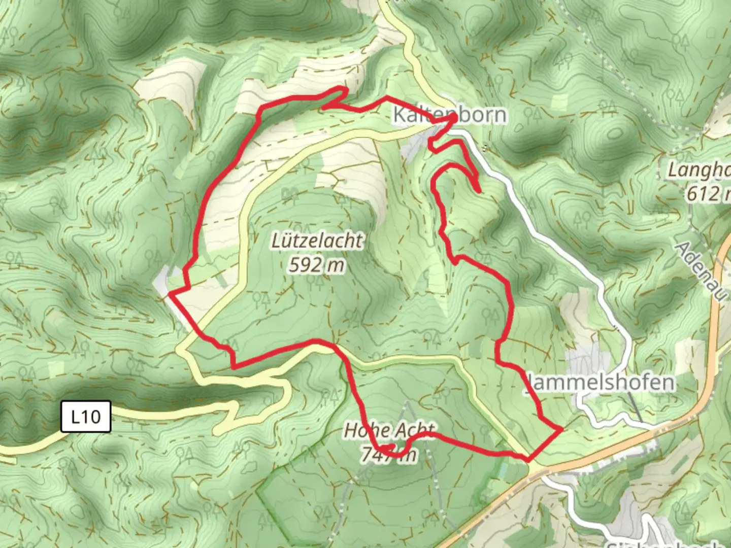 An image depicting the trail Rhein Venn Weg from Kaltenborn and its surrounding area.