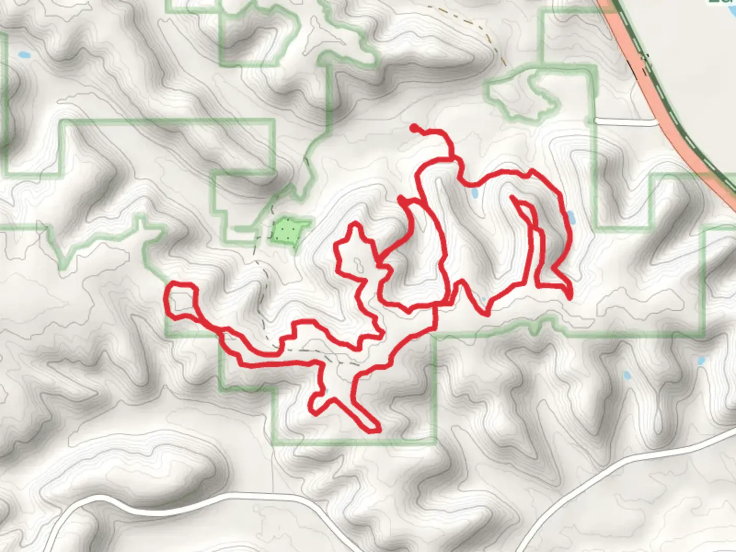 An image depicting the trail Richard J Dorer Memorial Hardwood State Forest Loop and its surrounding area.