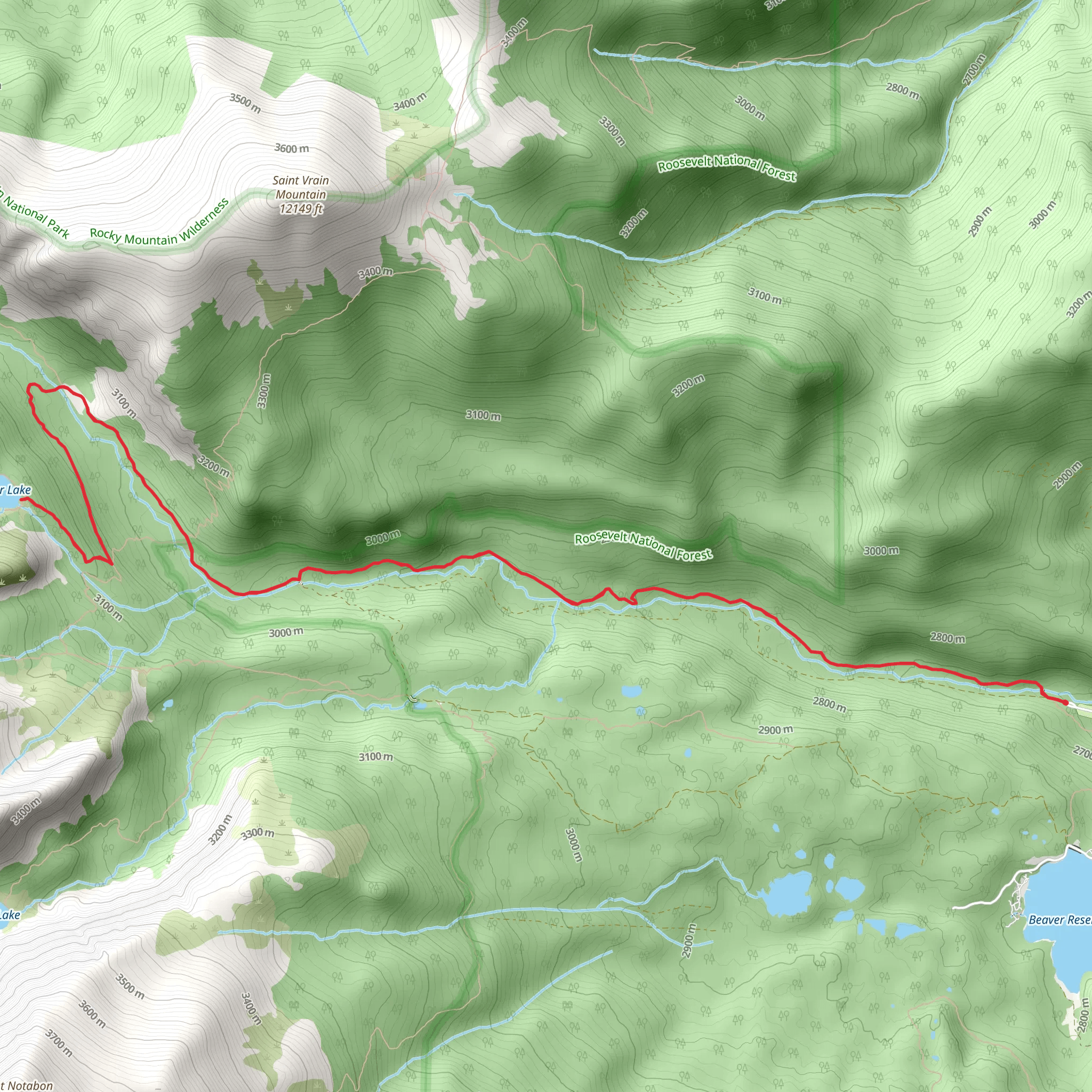 Green Reservoir via Buchanan Pass Trail mobile static map