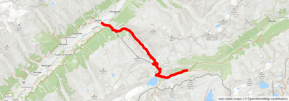 Alpe Pesciüm to Ulrichen stage 3 Map