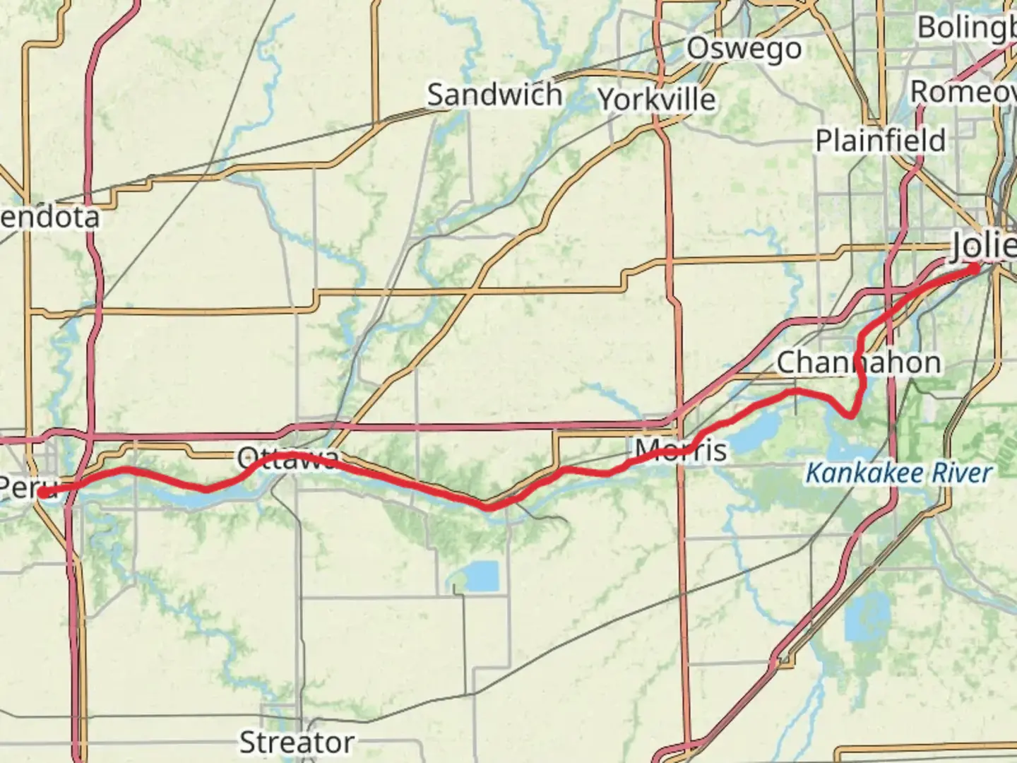 An image depicting the trail Illinois and Michigan Canal Trail and its surrounding area.