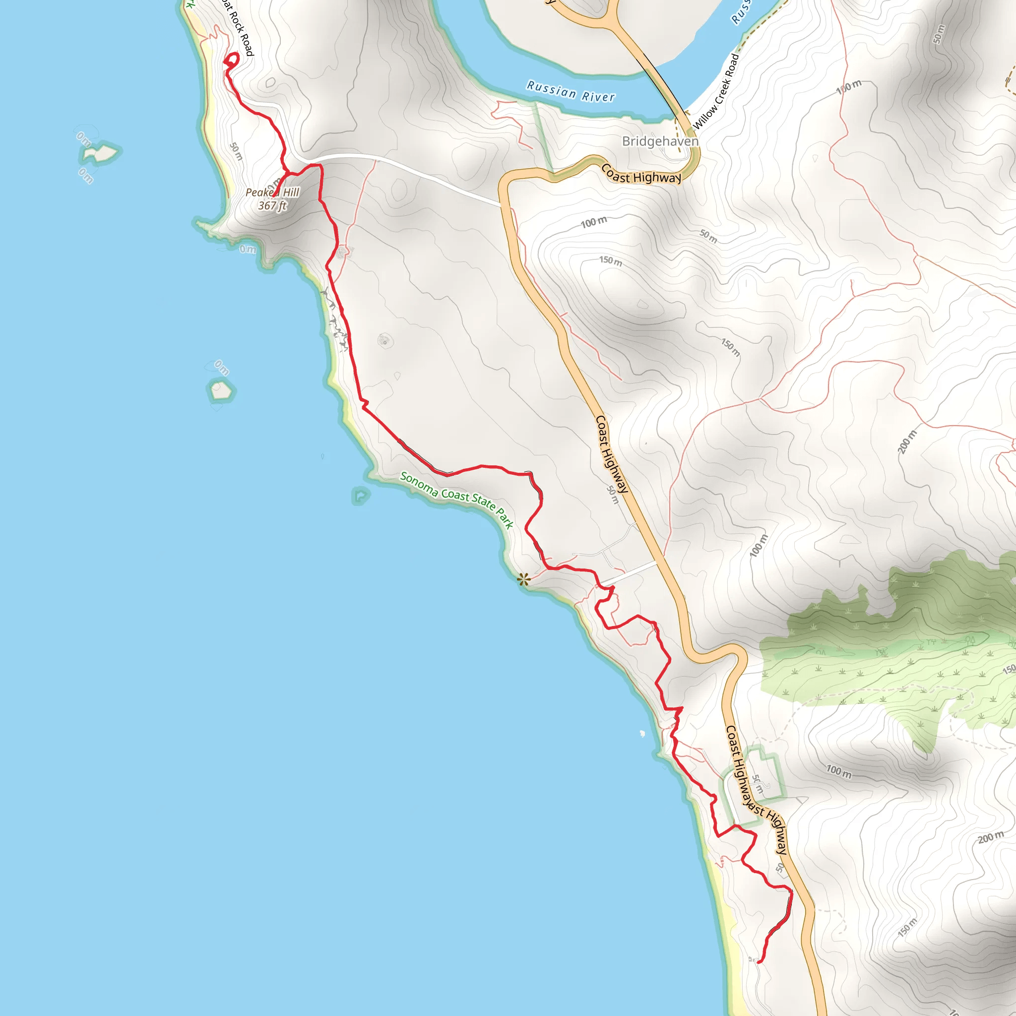 Peaked Hill and Kortum Trail mobile static map