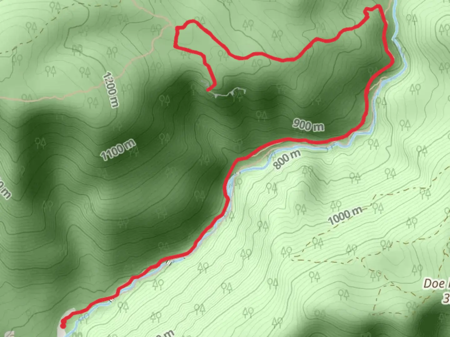 An image depicting the trail Cascades National Recreation Trail via Little Stony Creek and its surrounding area.