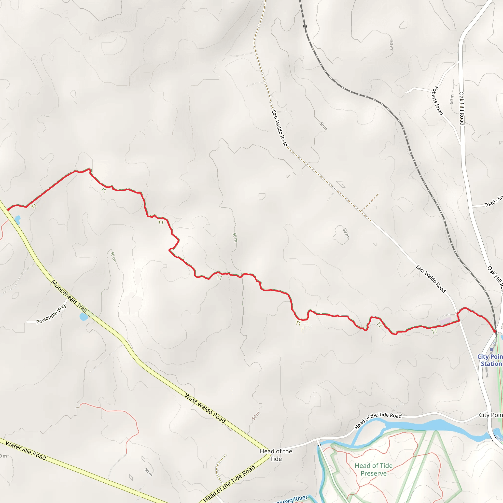 Marsh Brook from Moosehead Trail to Oak Hill Road mobile static map