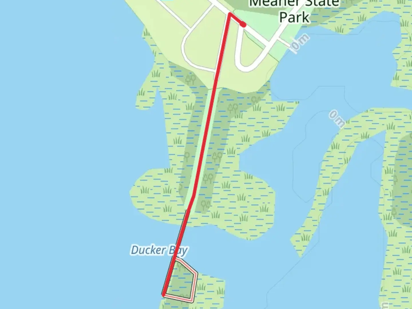 An image depicting the trail Meaher State Park Campground and its surrounding area.