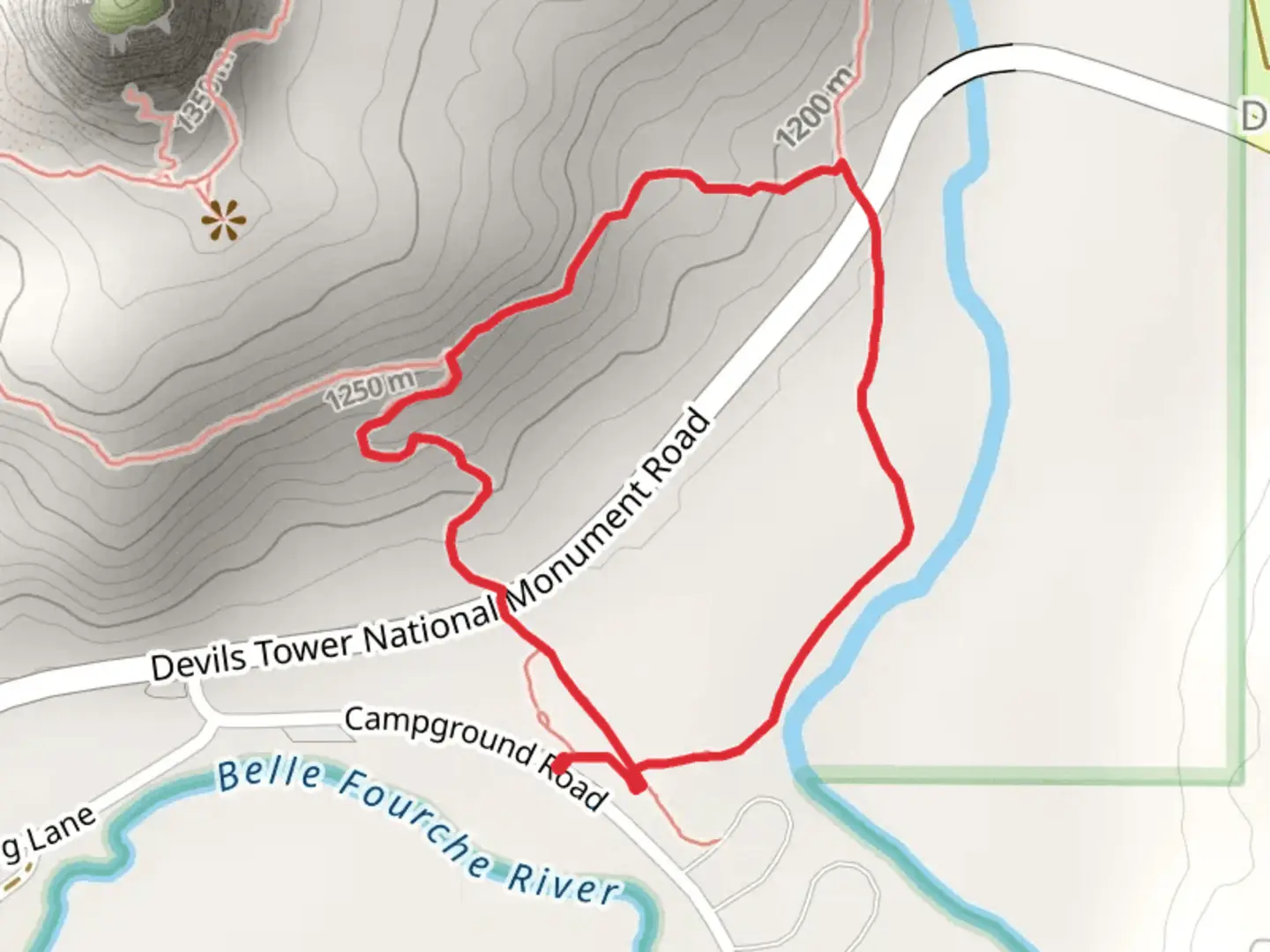 An image depicting the trail Valley View Trail and Red Beds Trail and its surrounding area.