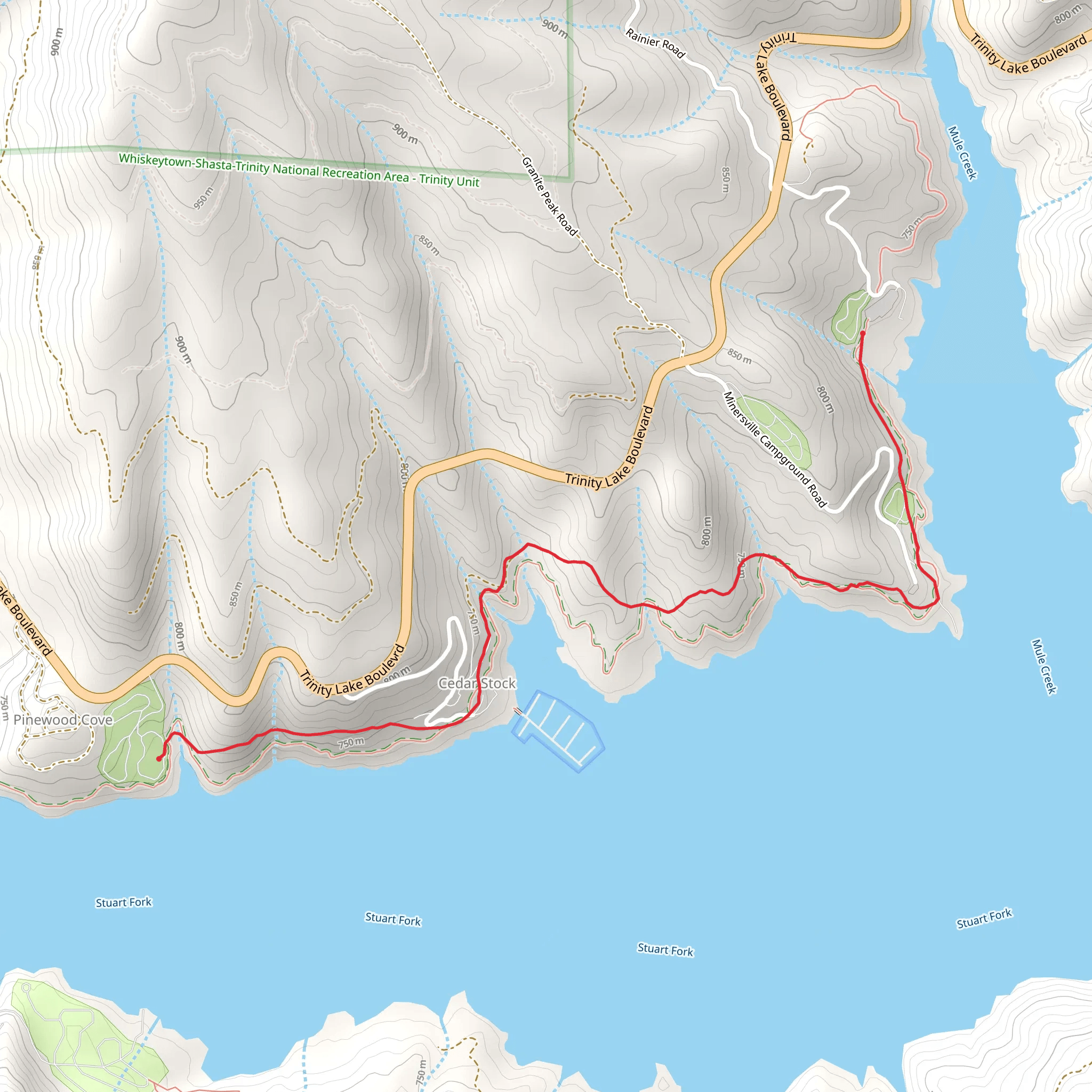 Trinity Lakeshore Trail mobile static map