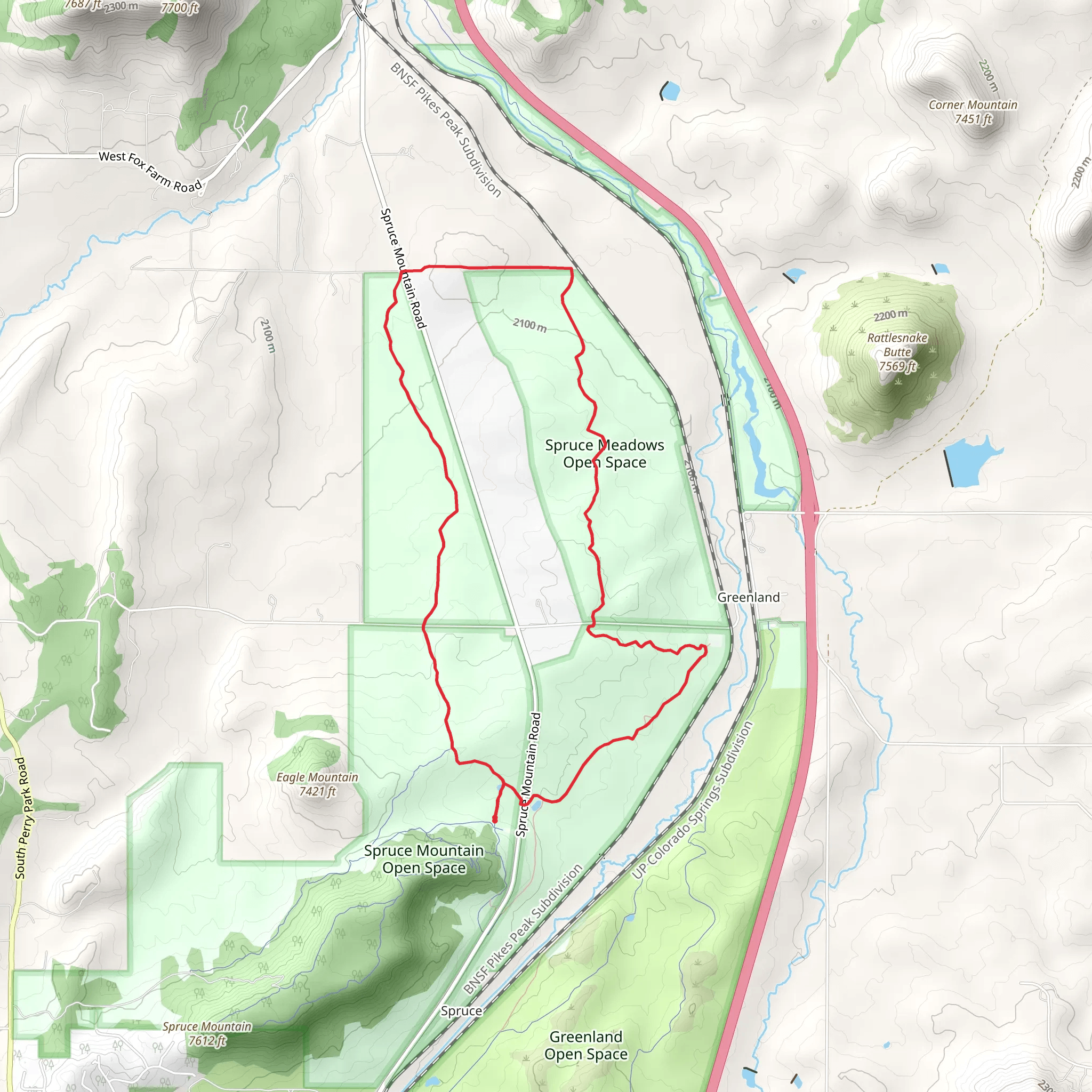 Spruce Meadows Loop Trail mobile static map