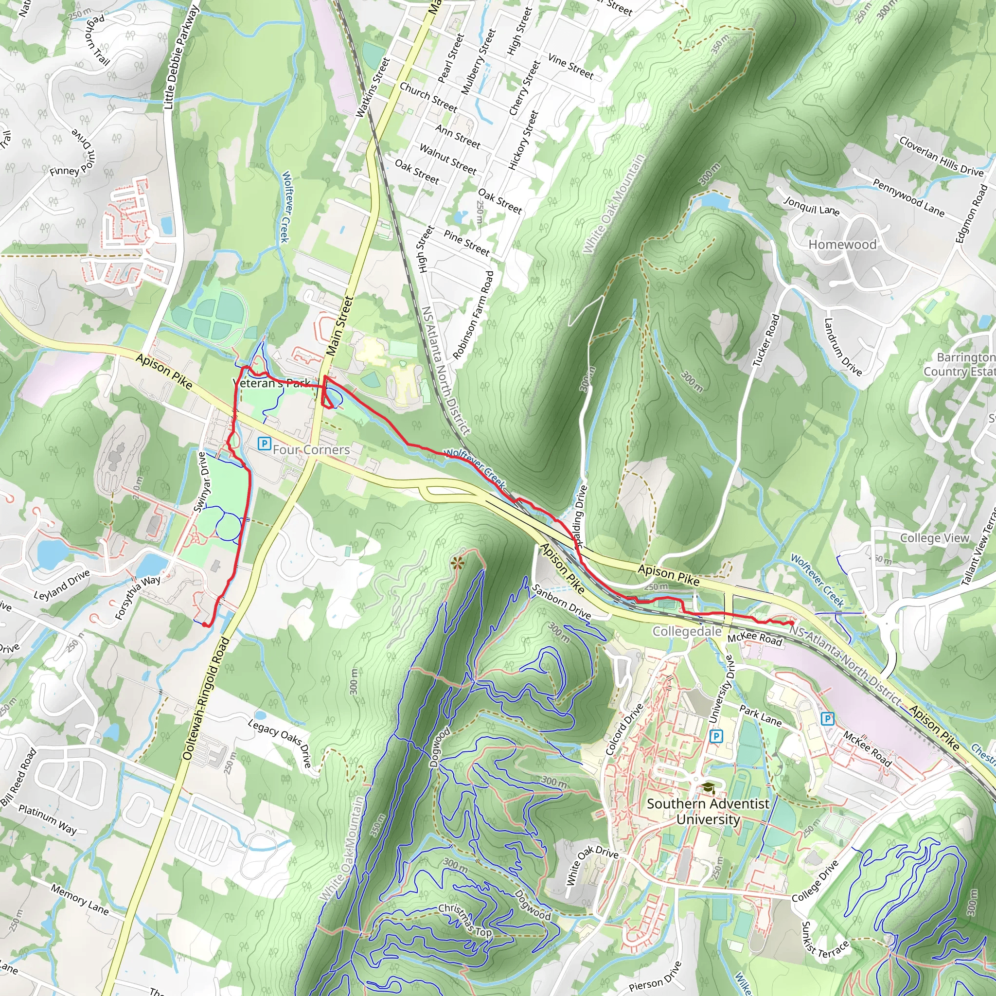 Wolftever Greenway Short mobile static map