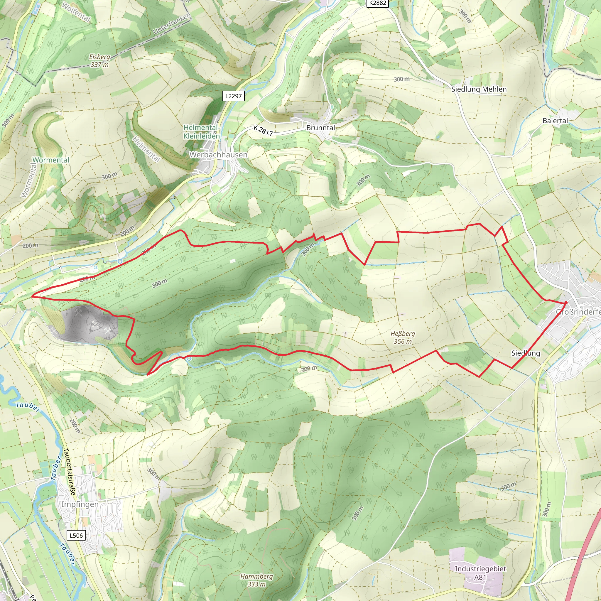 Grobrinderfeld and Lindenberg Loop mobile static map