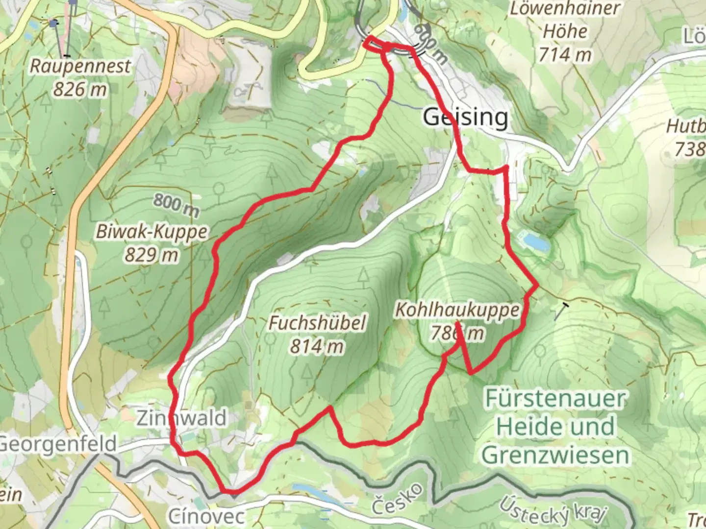 An image depicting the trail Scharspitze and Kohlhaukuppe via Gelber Punkt and its surrounding area.