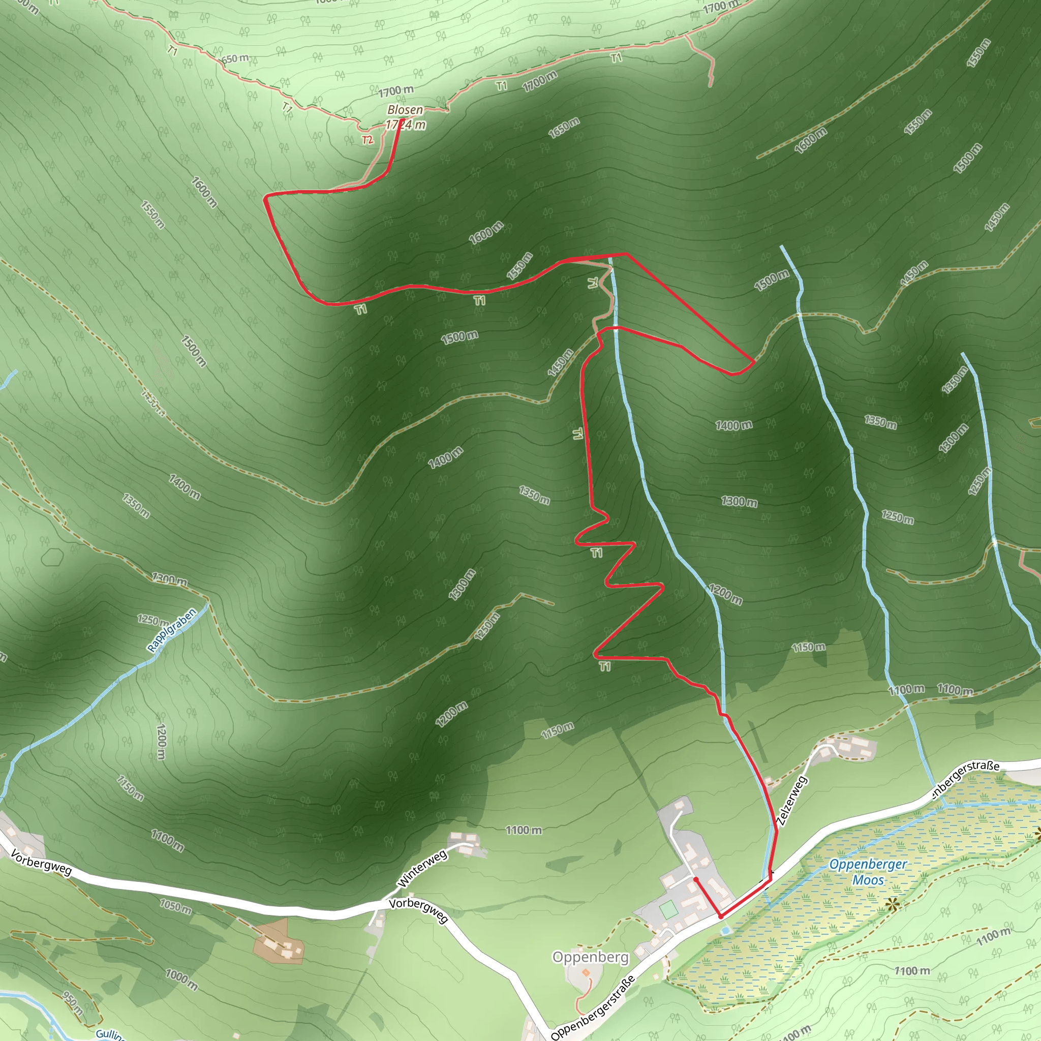 Blosen Peak mobile static map