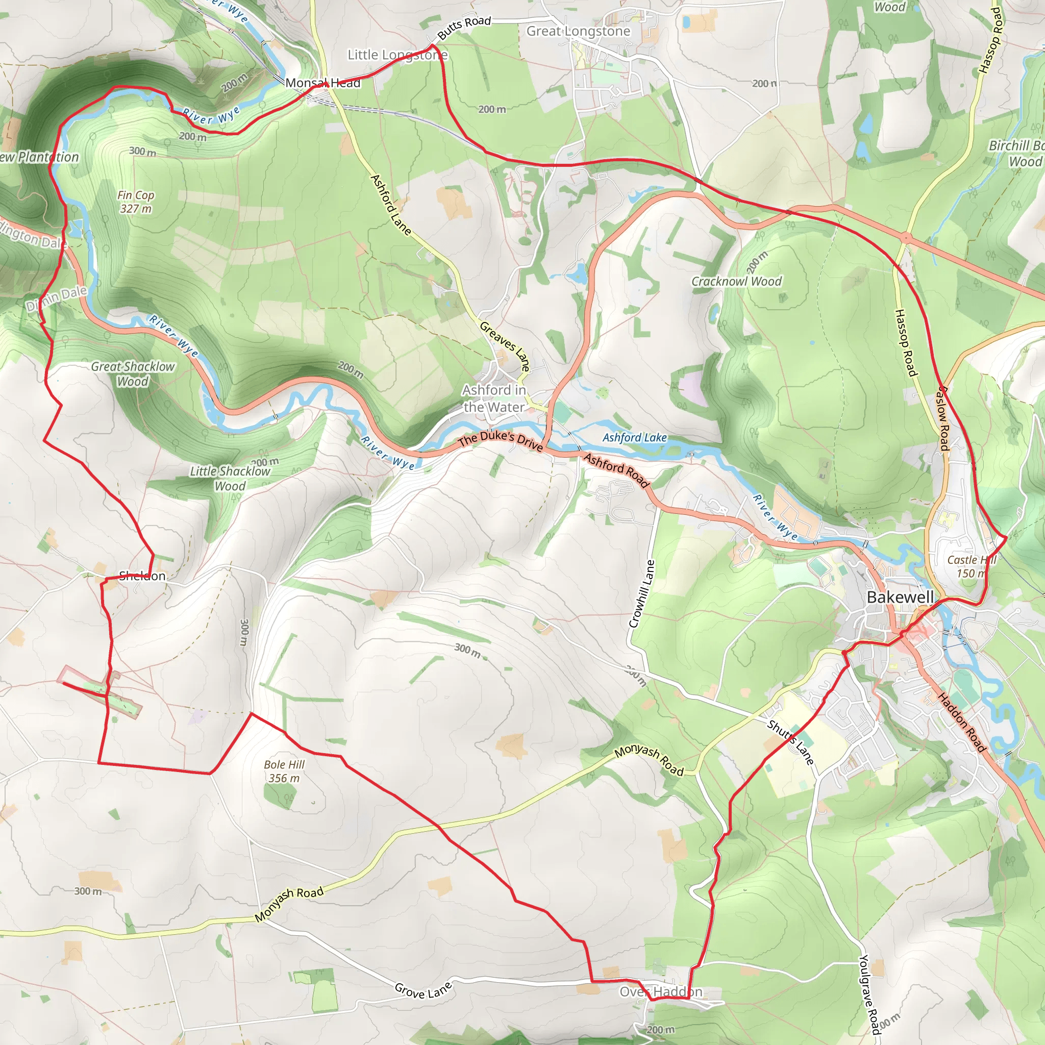 Monsal Dale from Bakewell mobile static map