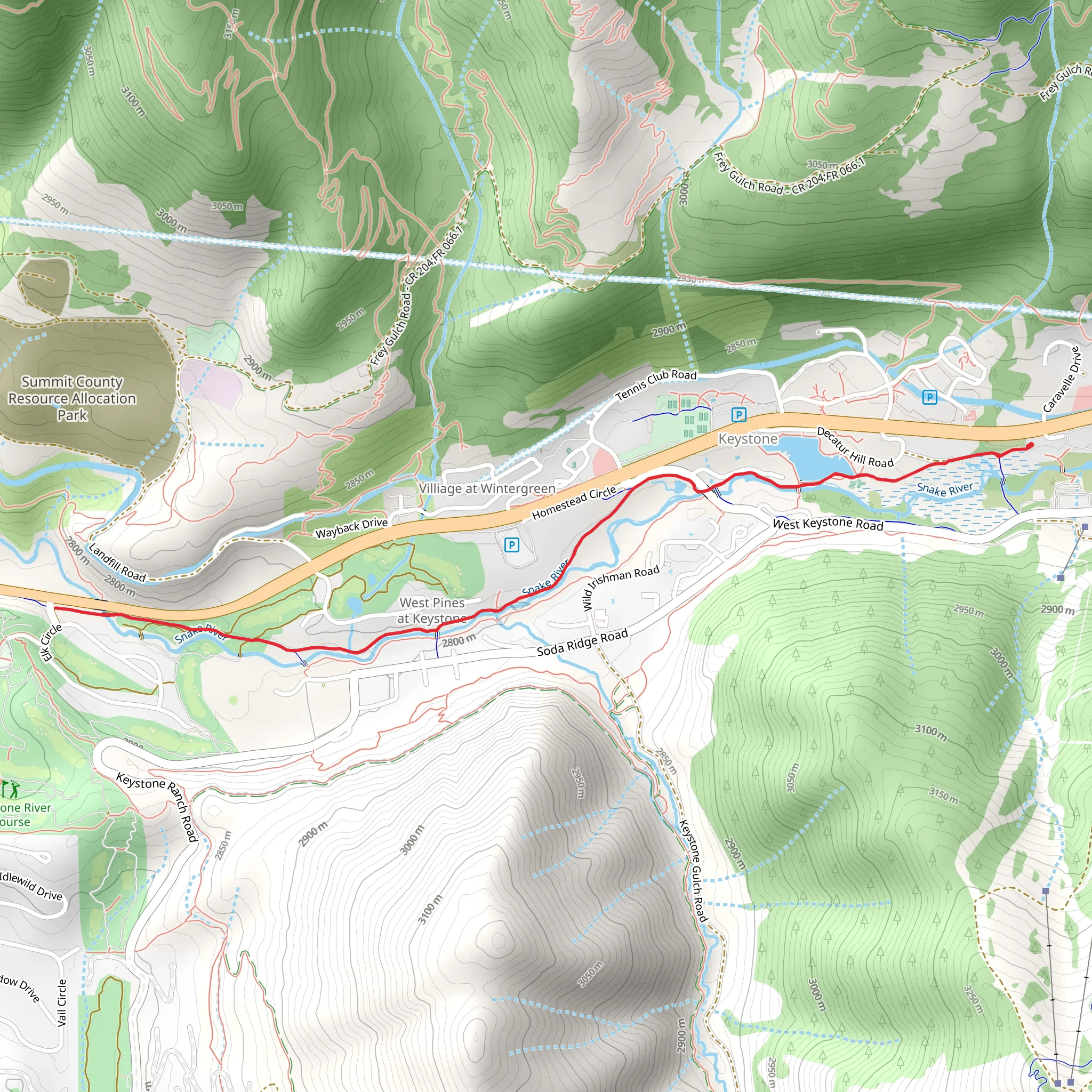 Snake River Trail Out and Back mobile static map