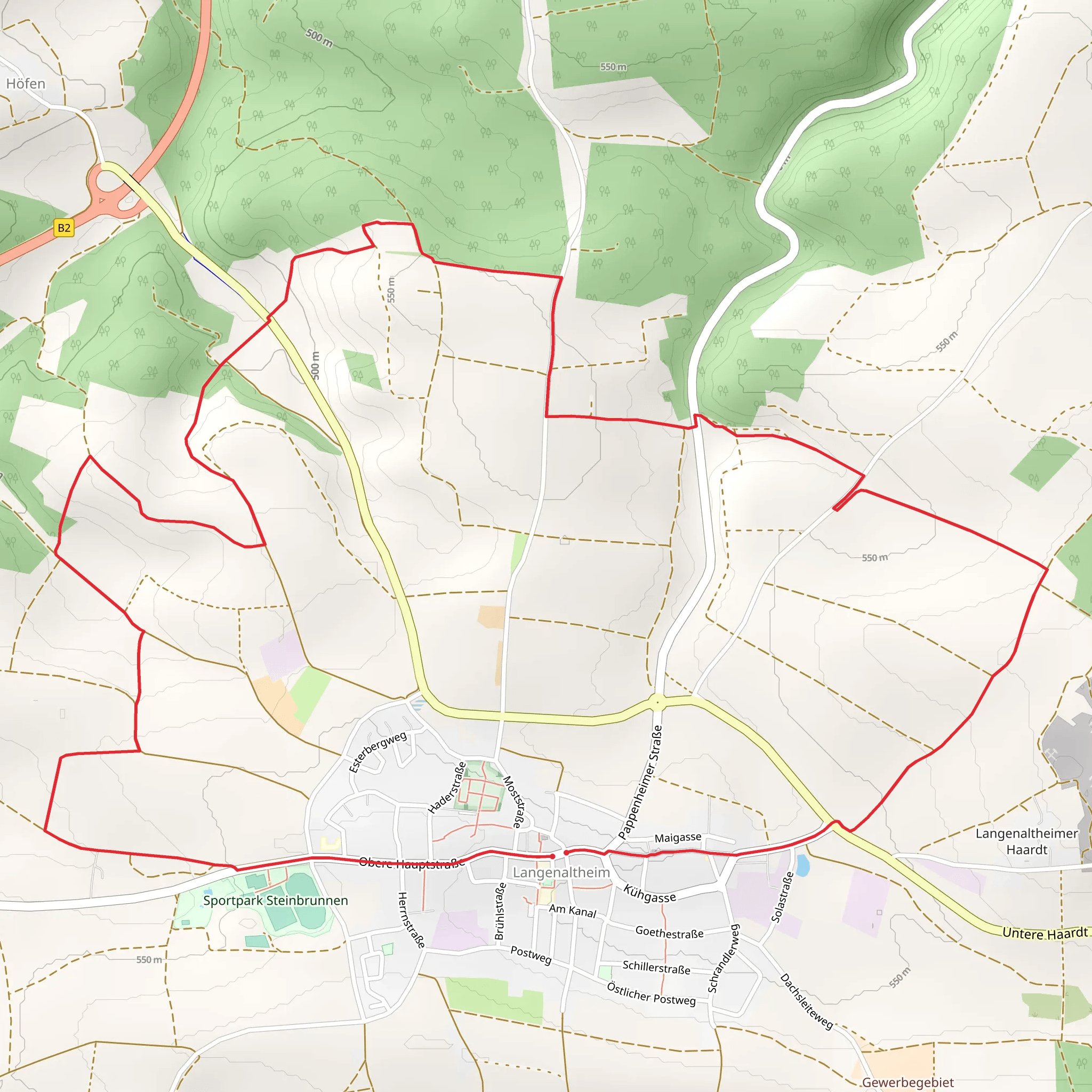 Rundwanderweg Langenaltheim 2 mobile static map