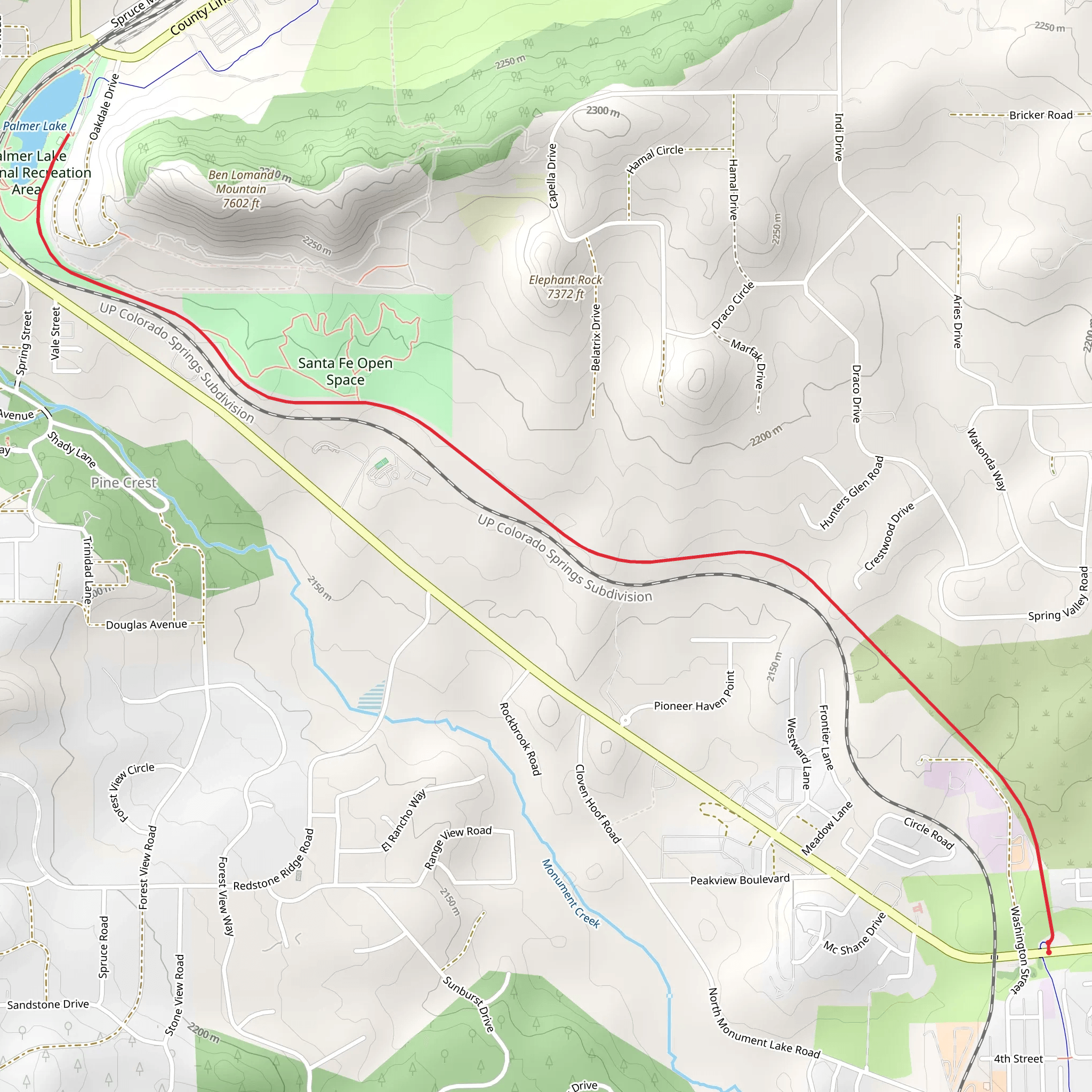 Palmer Lake via American Discovery Trail mobile static map