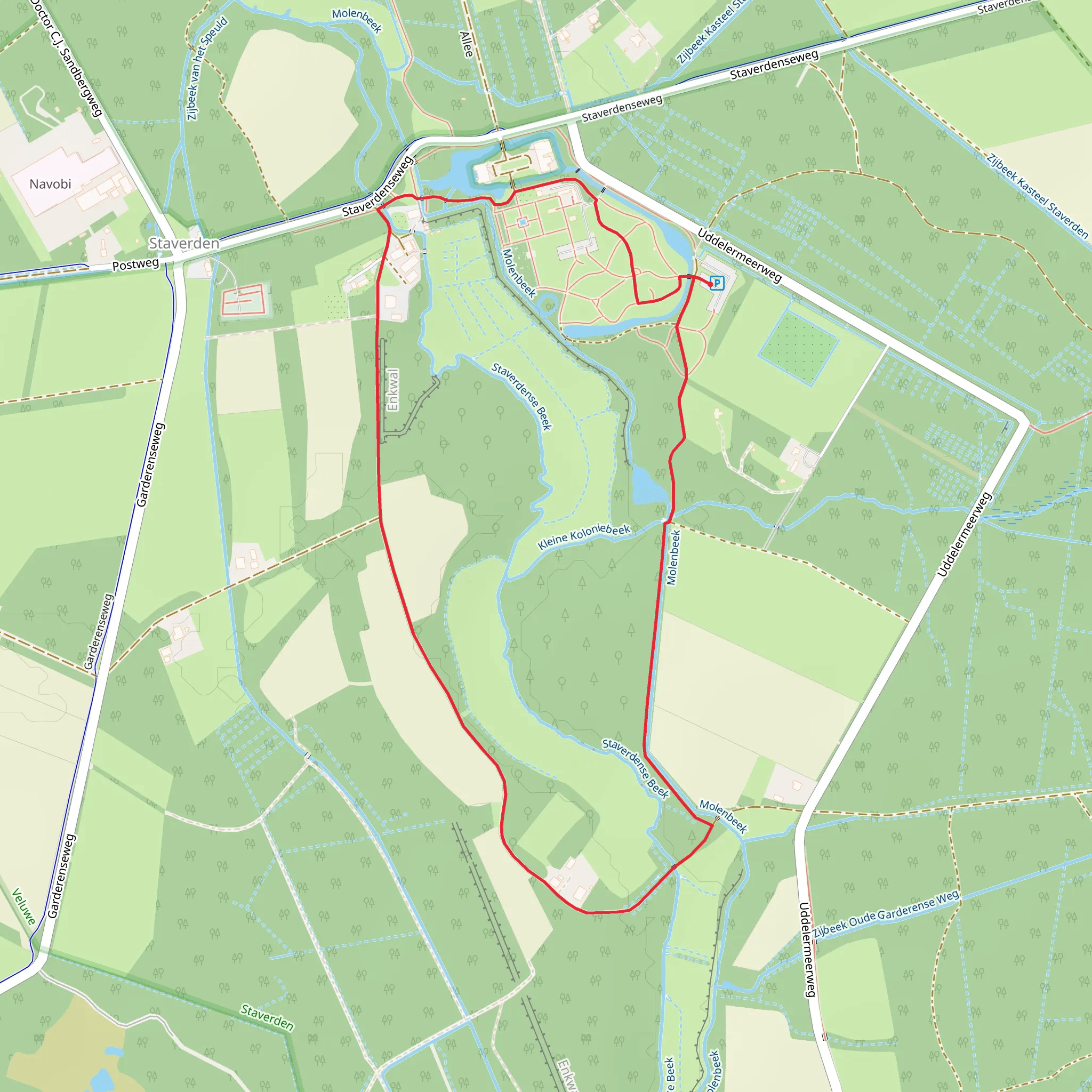 Kasteel Staverden and Landgoed Staverden Loop mobile static map