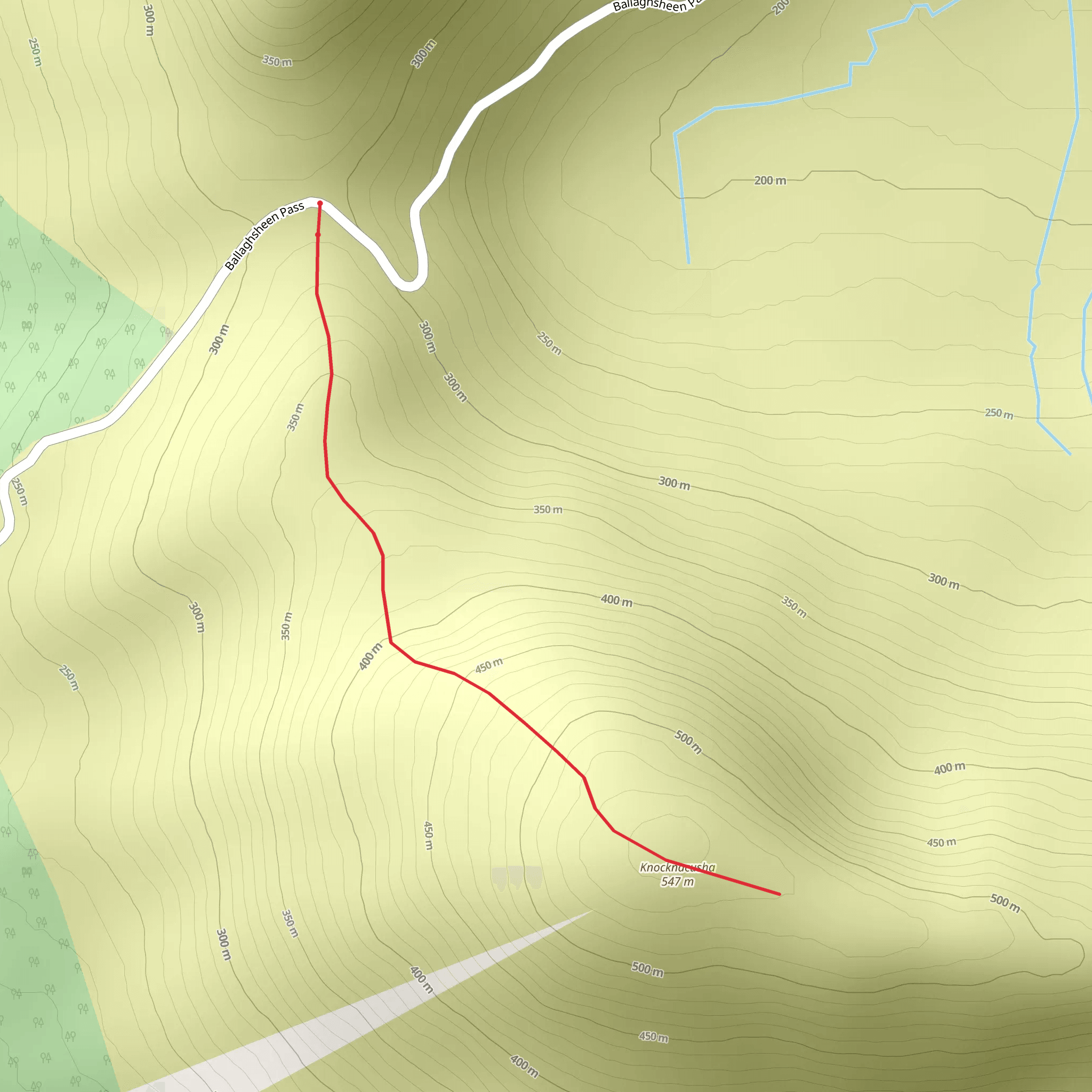 Knocknacusha Mountain Walk mobile static map