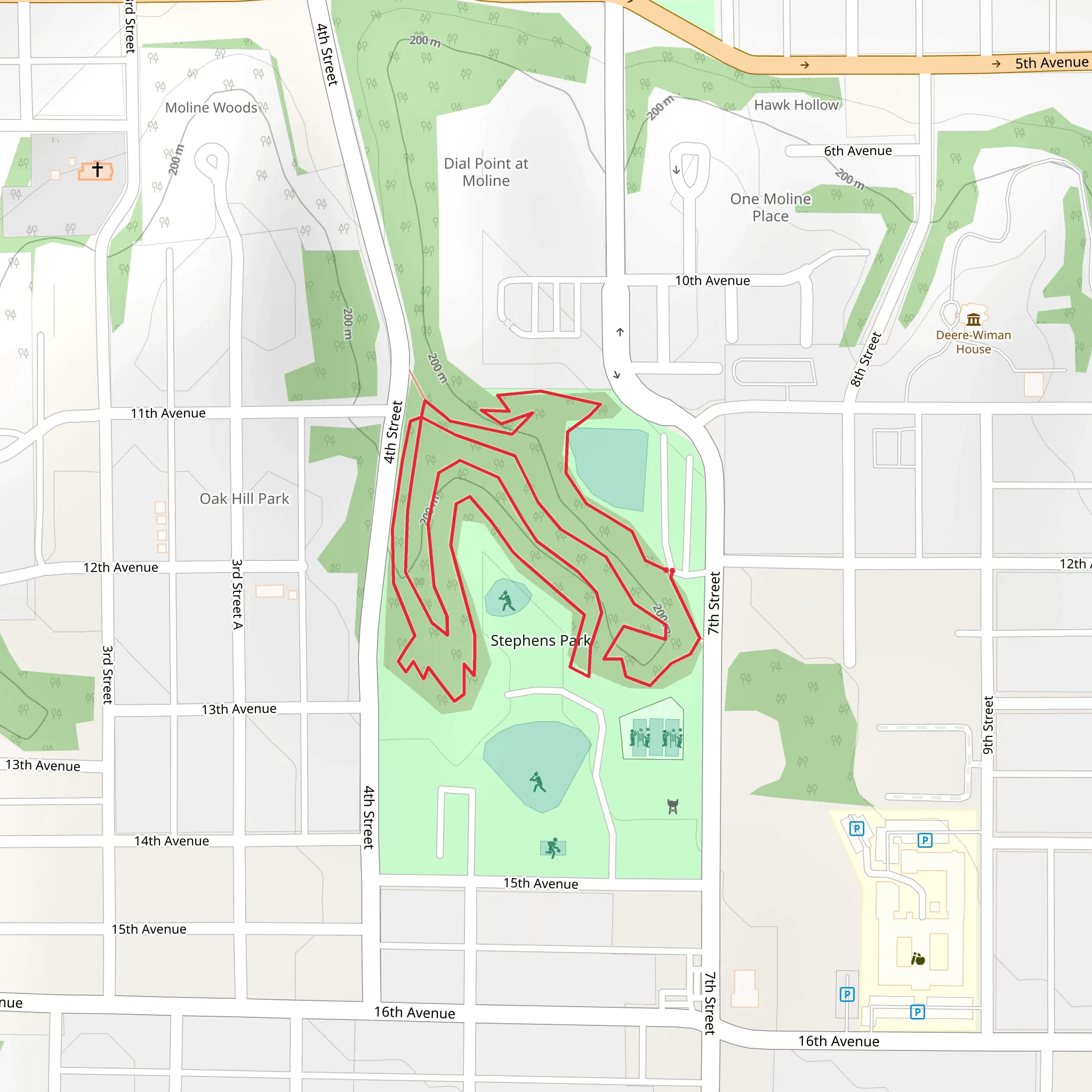 Stephens Park Loop mobile static map