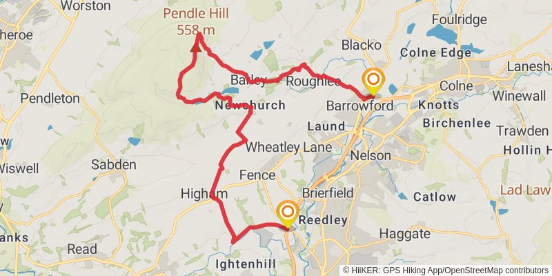 Pendle Way stage 4 Map