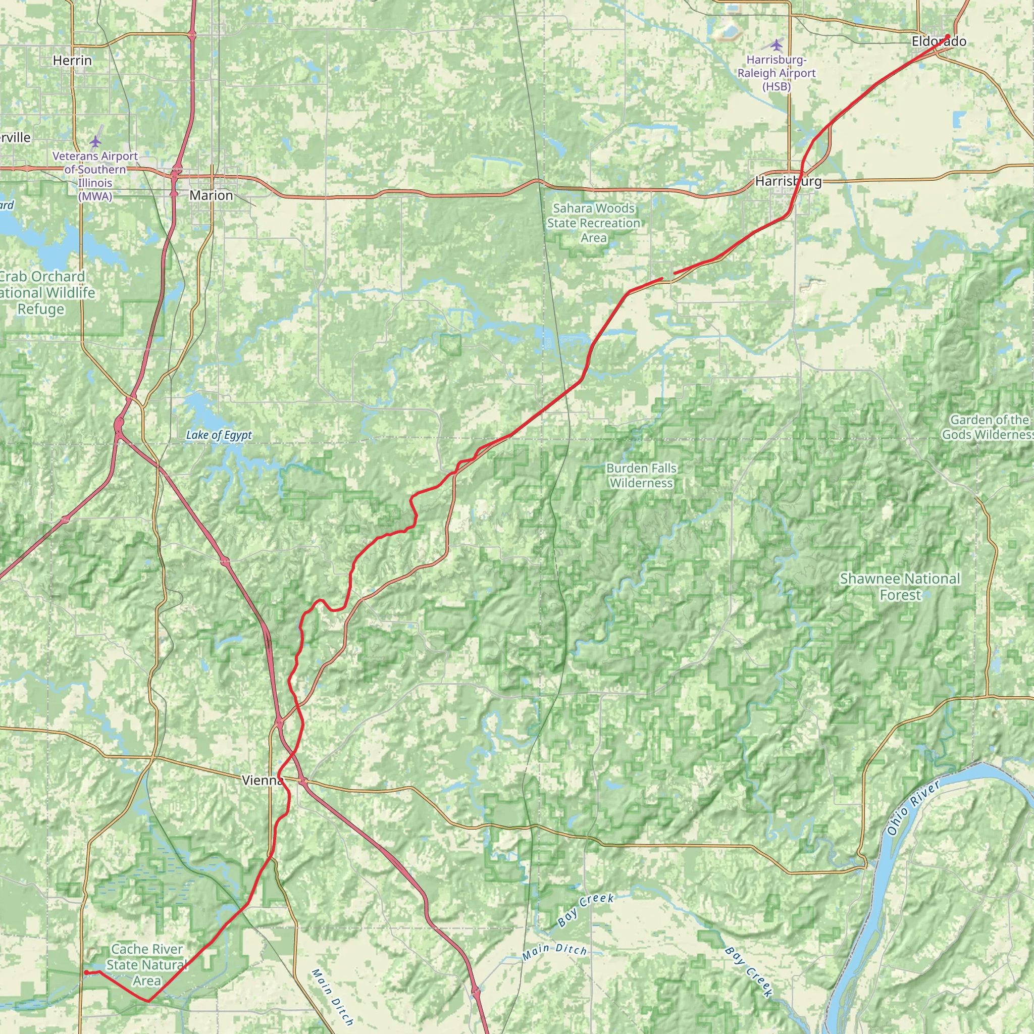 Tunnel Hill State Trail mobile static map