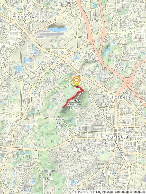 Kennesaw Mountain and Little Kennesaw Mountain from Kennesaw Mountain Drive