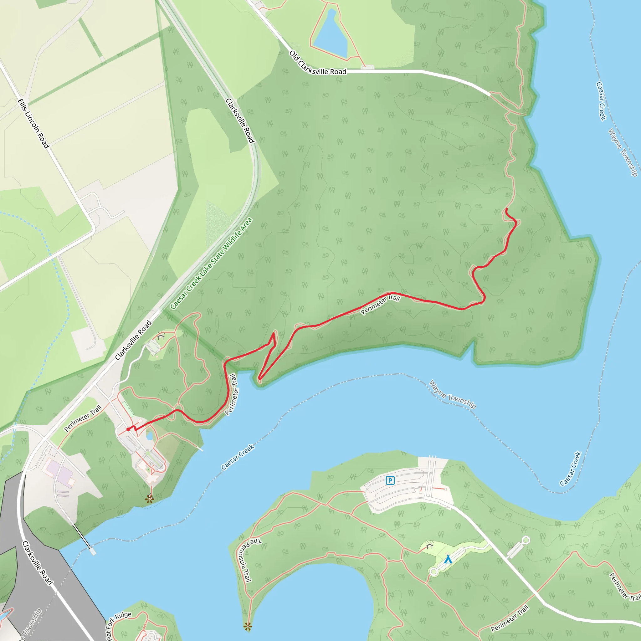 Walk along Caesar Creek Shore mobile static map